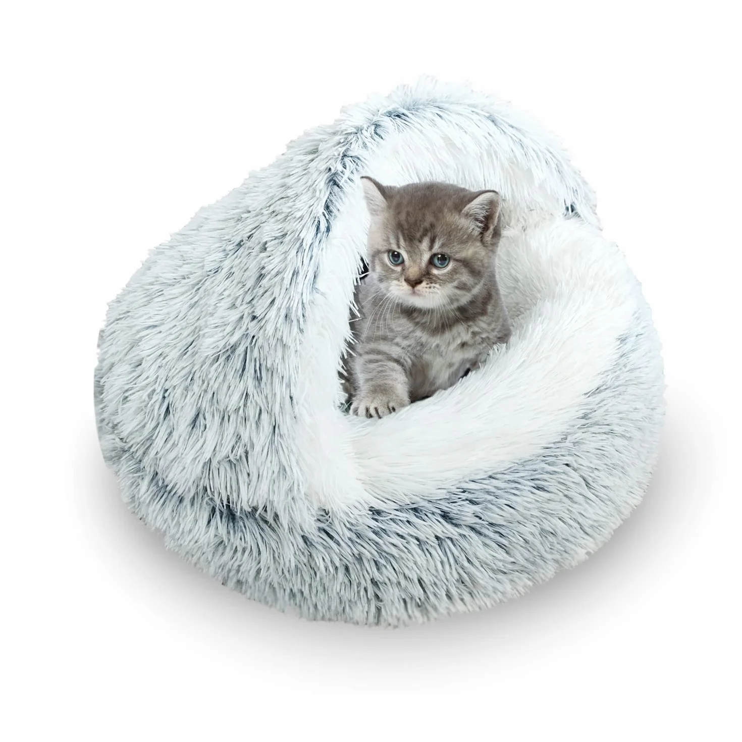 SUOXU Cama para gatitos,cama de cueva para gatos de interior de menos de 3 kg,cálida y acogedora cama de felpa suave para cachorros,parte inferior antideslizante para gatos y perros de tamaño de palma