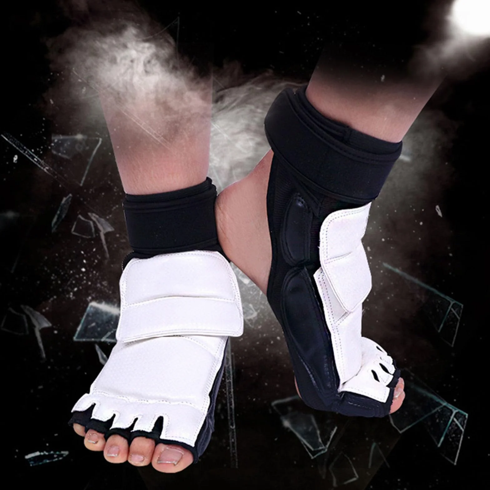 Alomejor Taekwondo Foot Protector Elástico Doble Fijación Material PU para Entrenamiento