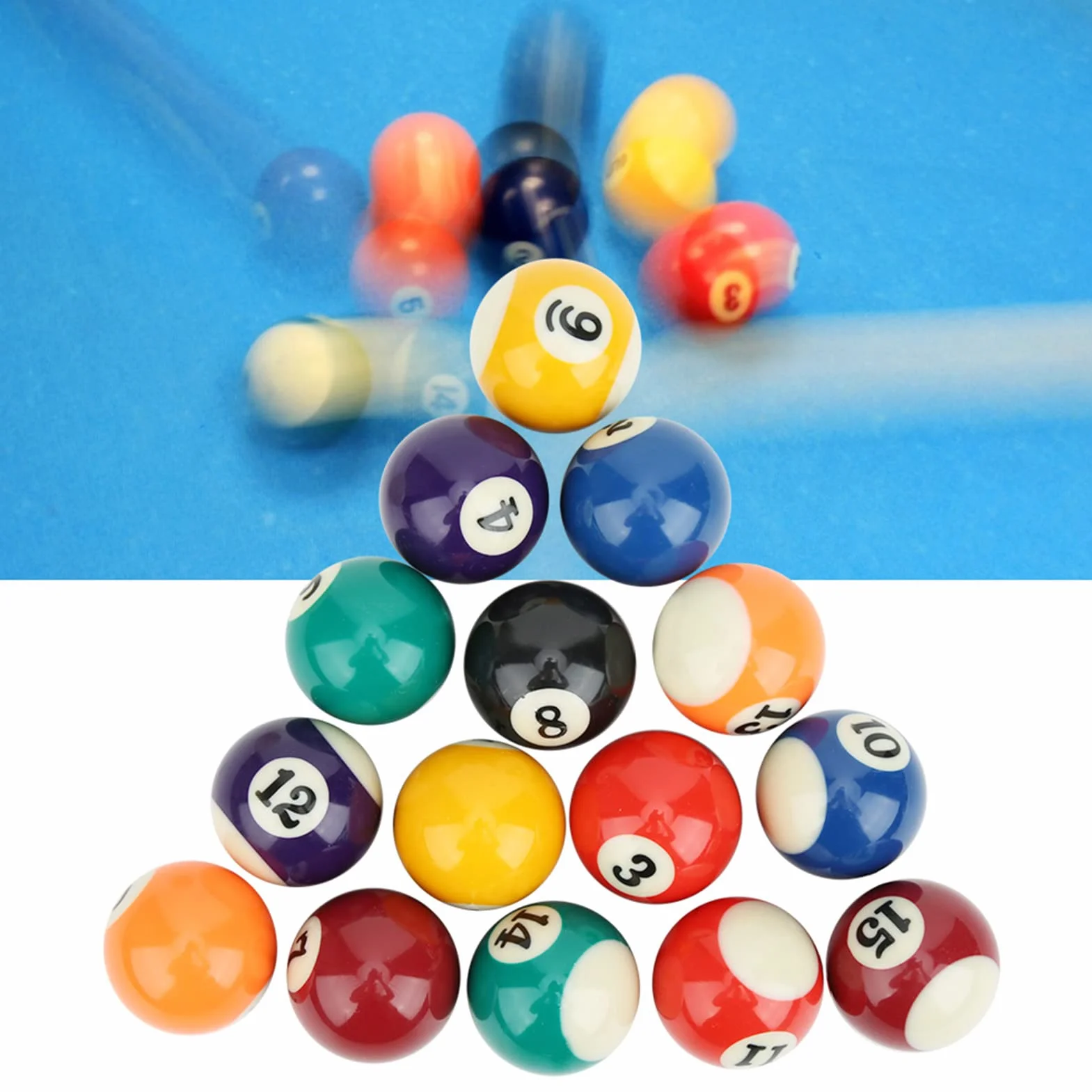 Juego de Bolas de Billar Americano 16 Piezas 38 mm Resina