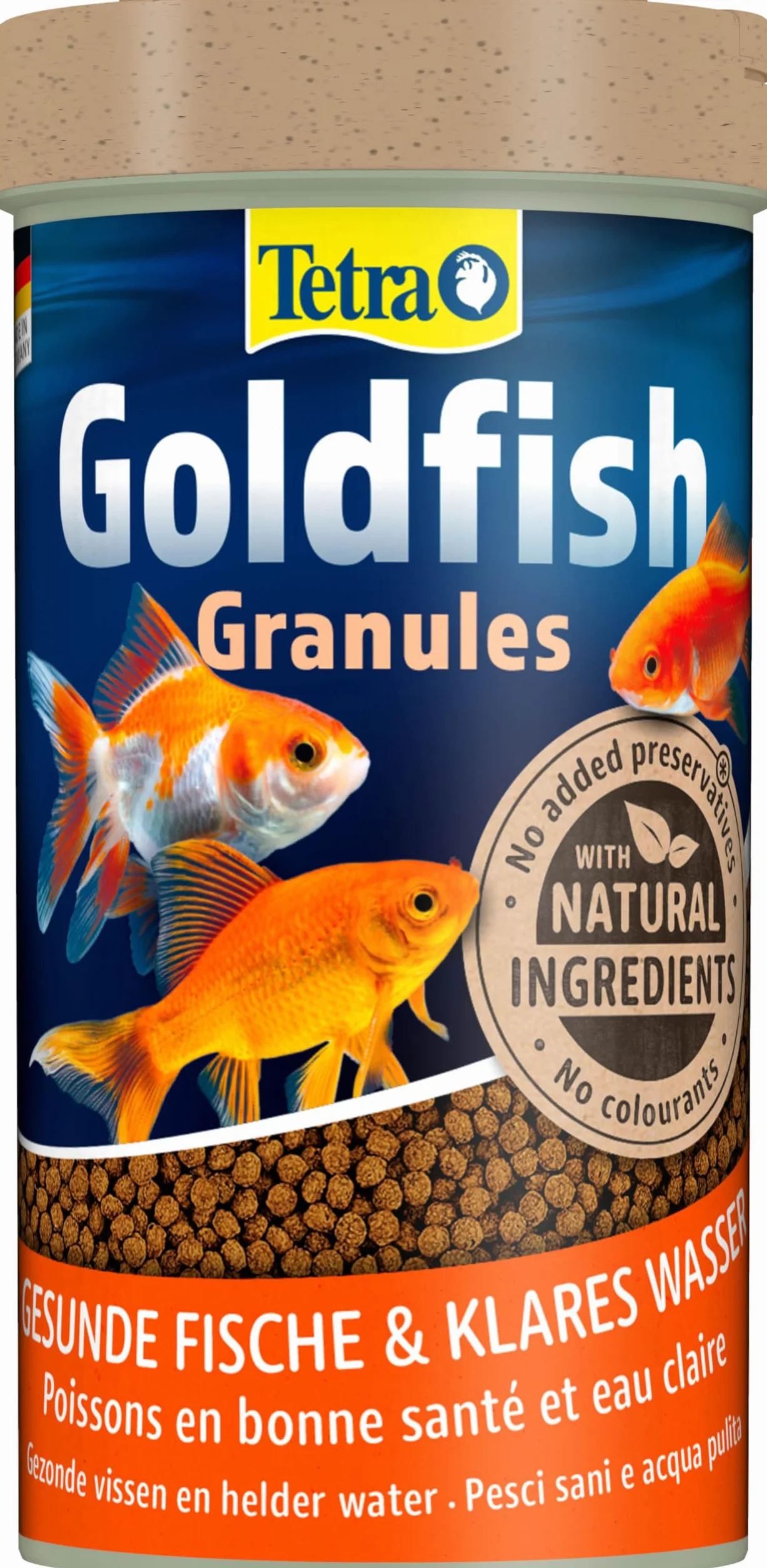 Tetra Goldfish Granules - Alimento granulado para carpines dorados y otros peces de agua fría, lata 250 ml