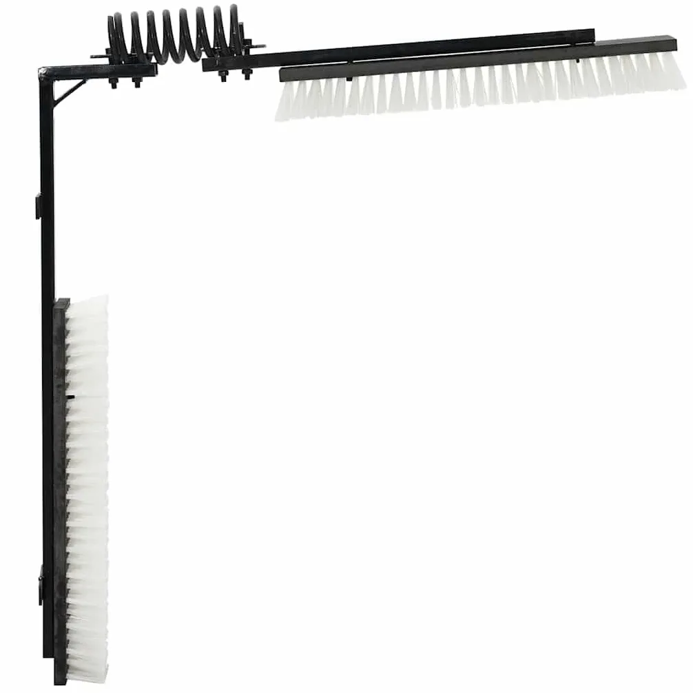 Cepillo de vaca ajustable negro blanco de PVC 84 x 10 x 91 cm para establo y pasto con montaje en pared, duradero para ganado, caballo, oveja, cerdo, ganadería en granjas y productos agrícolas