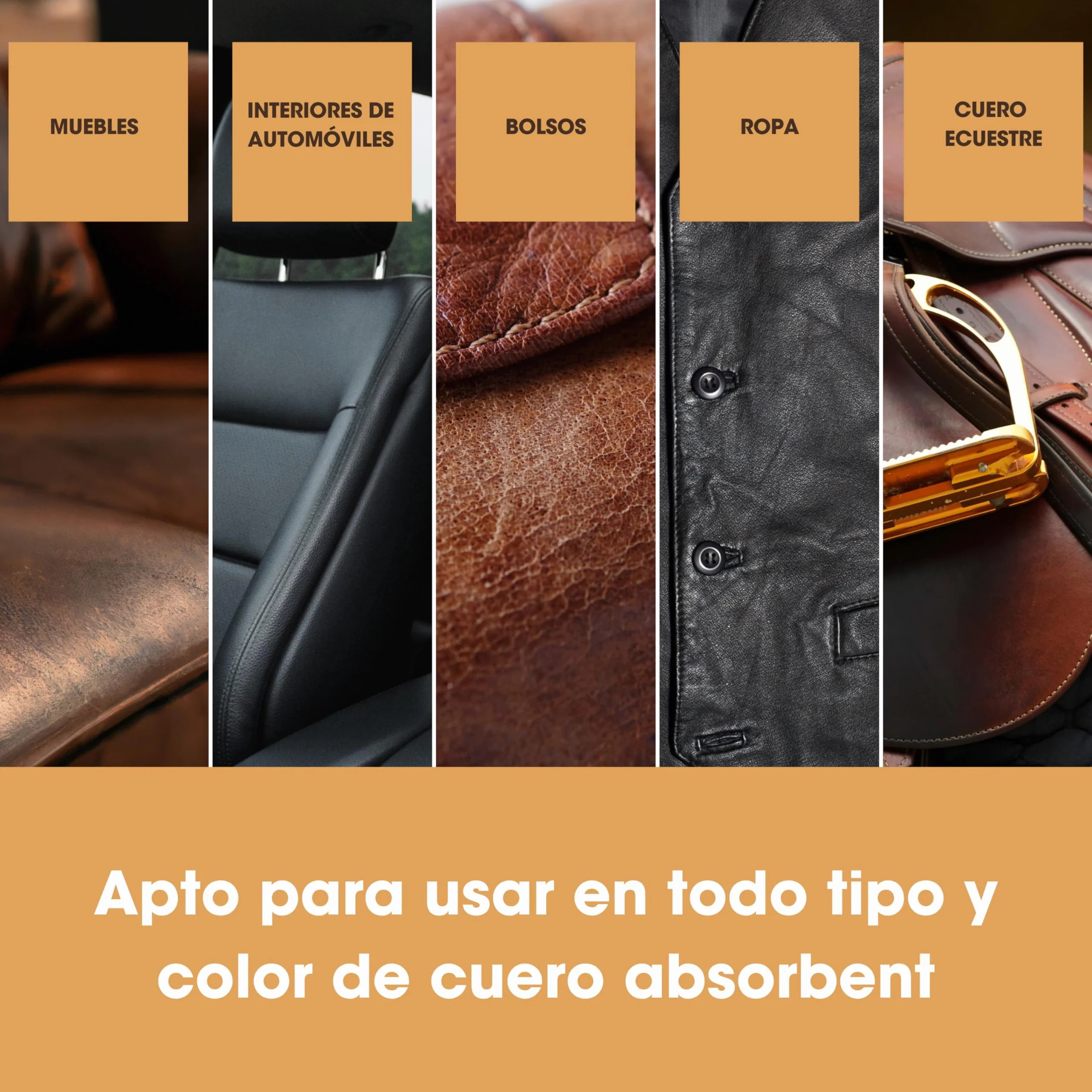 Furniture Clinic Bálsamo Recolorante para Cuero - Restaurador Color Cuero Muebles, Sofá Desgastado, Automóviles (Marrón Oscuro)