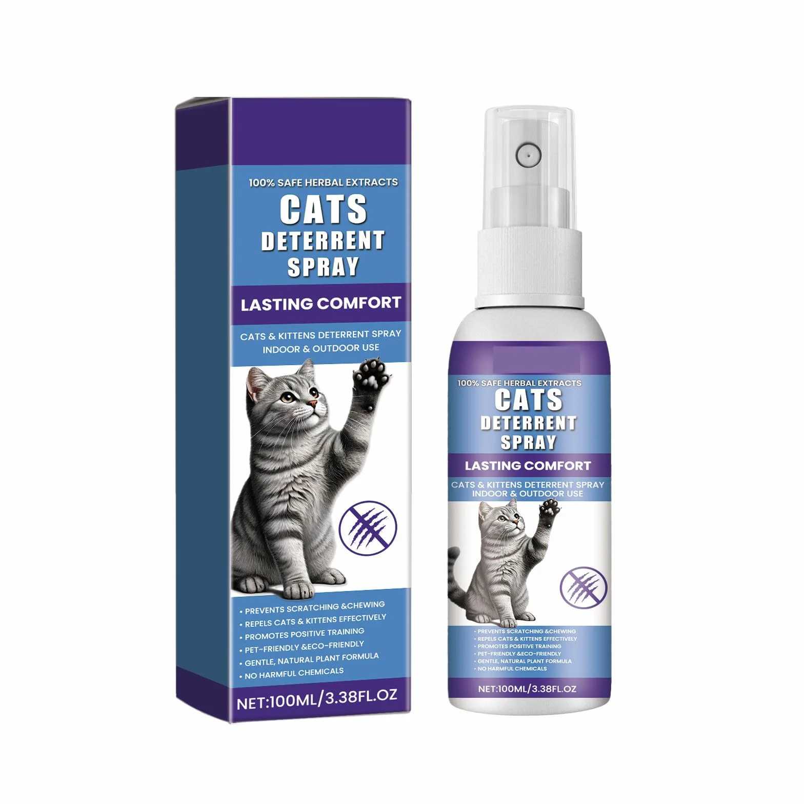 Rakiuty Spray Antiarañazos Gatos,Spray Antiarañazos,Sprays Arañazos Gatos,Sprays Educador Gatos Antiarañazos,100 ml