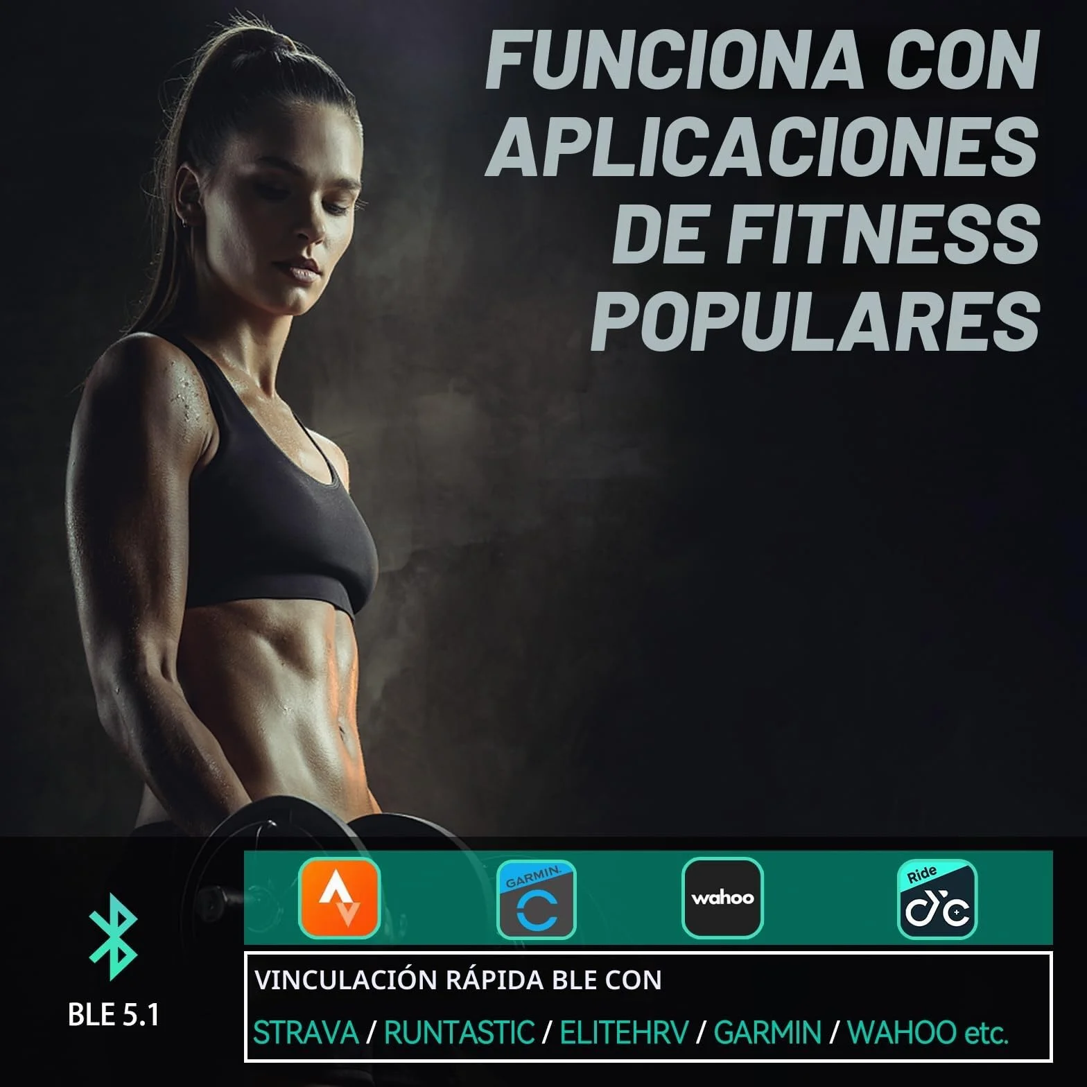CYCPLUS Brazalete Cardio-frecuencia Monitor HR Bluetooth 5.1 IP67 Impermeable
