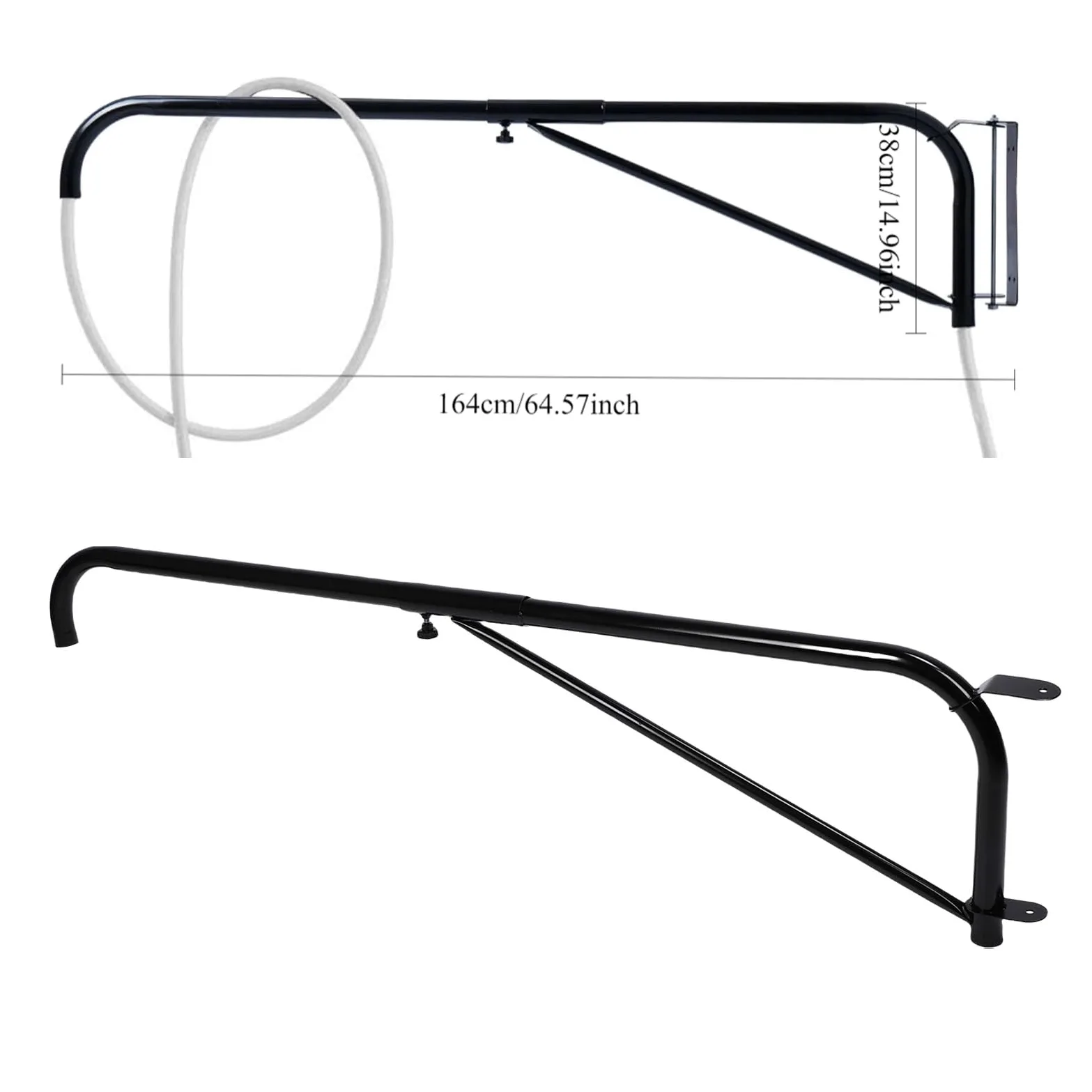 FILFEEL Accesorio para Lavado de Caballos con Brazo Oscilante Montado en la Pared con Brazo para Manguera, Rociador para Enredos para Puesto de Lavado de Caballos, Diseño de Aleación de Hierro