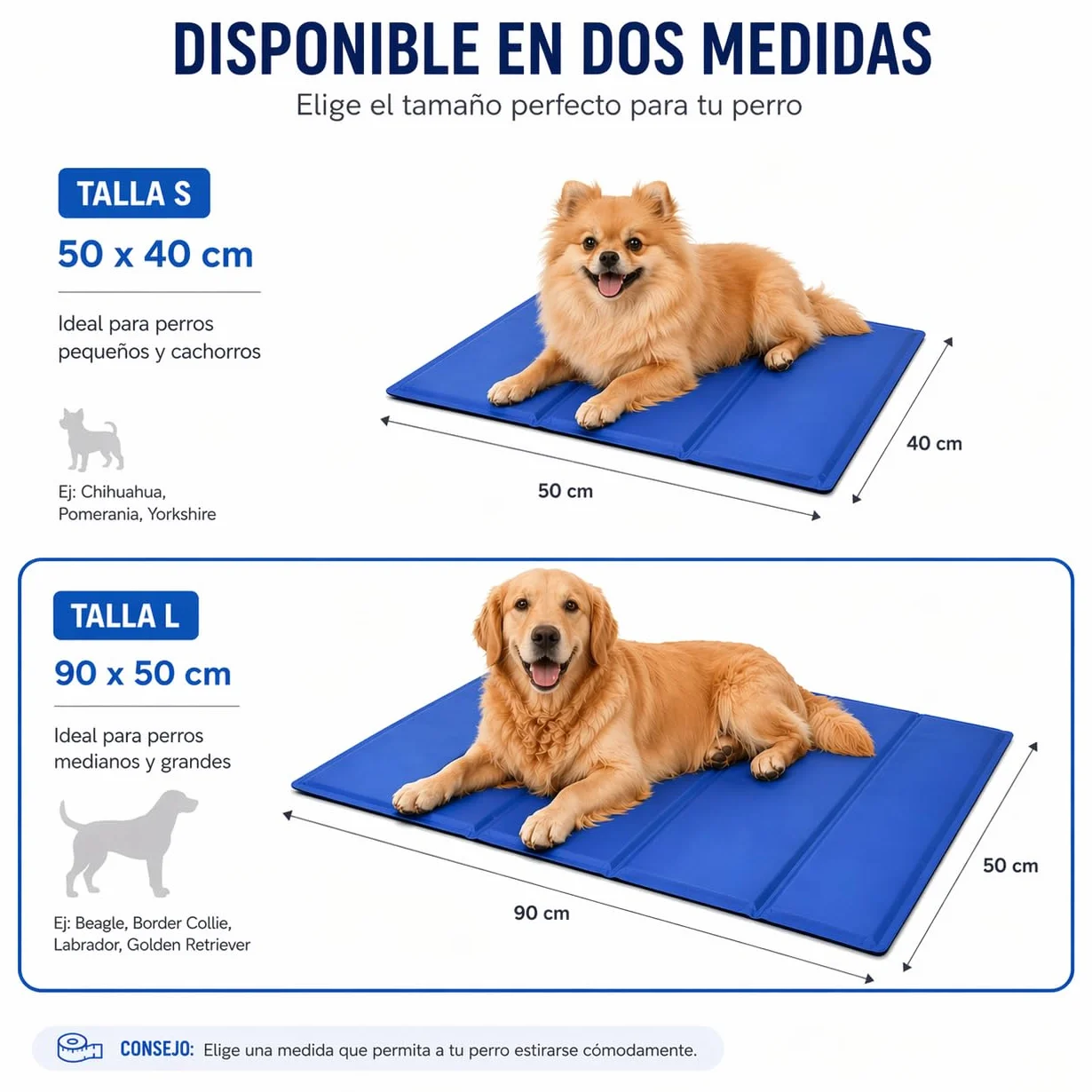 Alfombra Refrescante Para Mascotas 90x50cm - Coolbed - Autorefrigerante - Cama Perro Grande - Colchoneta - Dog Bed - Cama Perro Verano - Alfombra Impermeable - Cama Refrescante Perro - Dog Beds