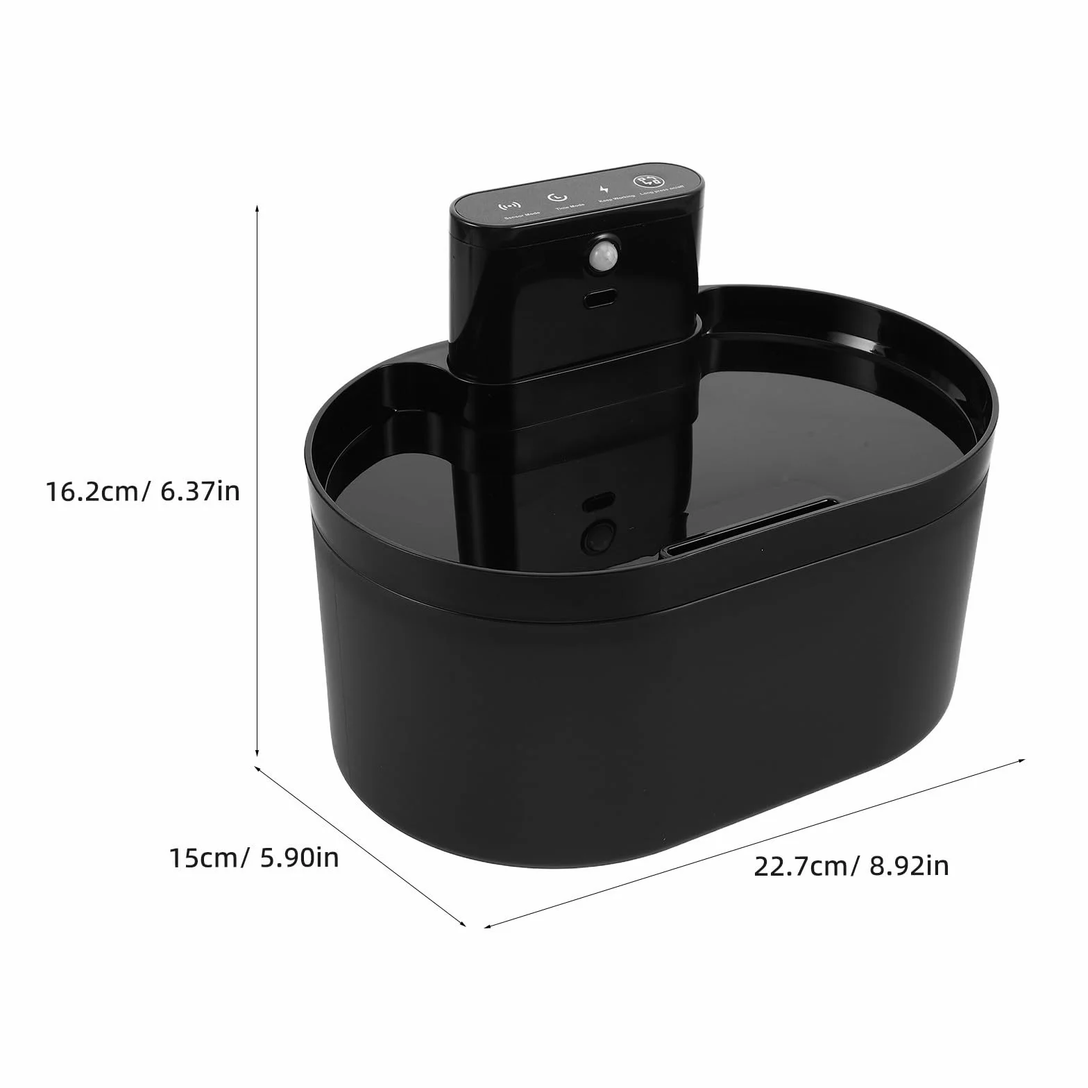 BESPORTBLE Dispensador Automático de Agua para Mascotas Pequeñas de 2.2l, Bebedero Inteligente con Sistema de Circulación y Relleno Automático, Plástico Negro Adecuado para Perros y Gatos