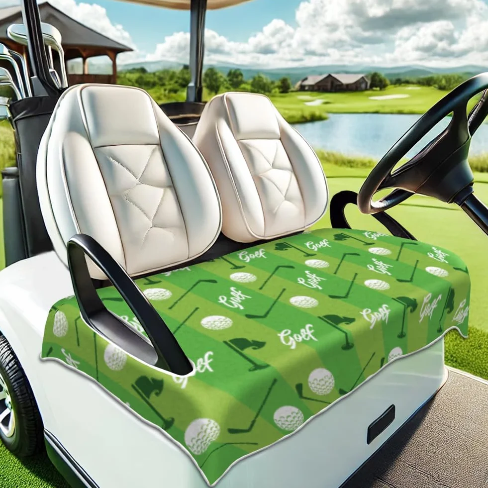 Peacoblue Fundas de asiento para carrito de golf, microfibra, 51 x 31 pulgadas, cojines ajuste universal