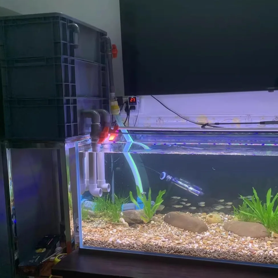 Caja de filtro de acuario, sistema de biofiltración externo para peceras, kit de circulación de agua para estanques, filtro grande para agua transparente, sin bomba