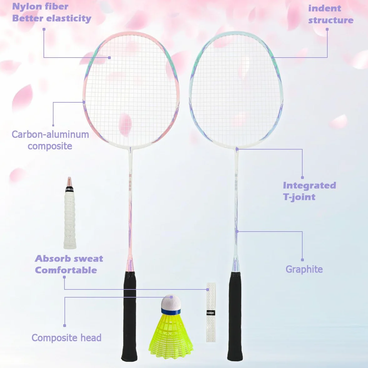 Senston Raquetas de Bádminton Adulto Unisex - 2 Raquetas con Bolsa y Volantes