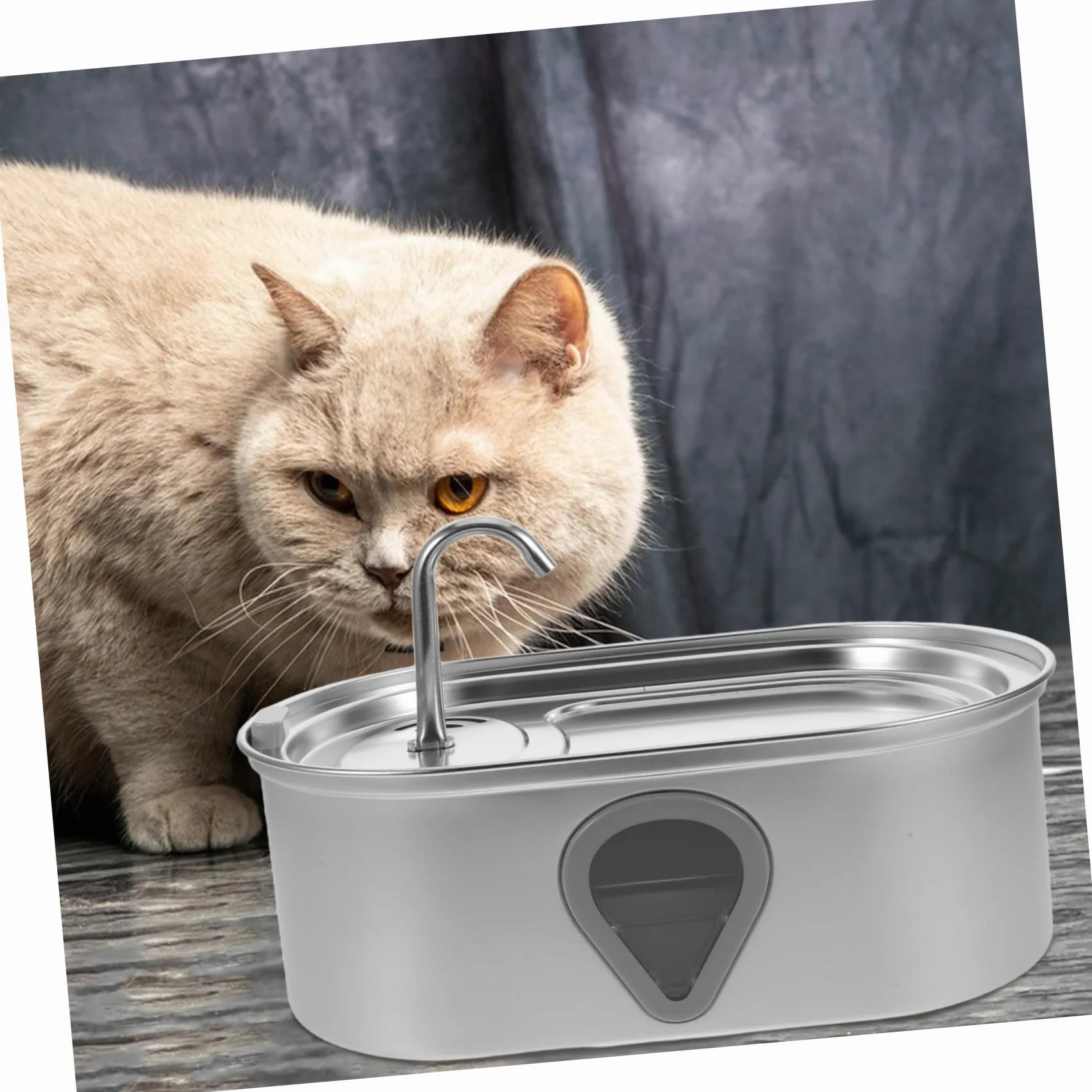 Dispensador De Agua para Gatos Pequeños Bebedero Automático para Perros Y Gatos Color Plateado