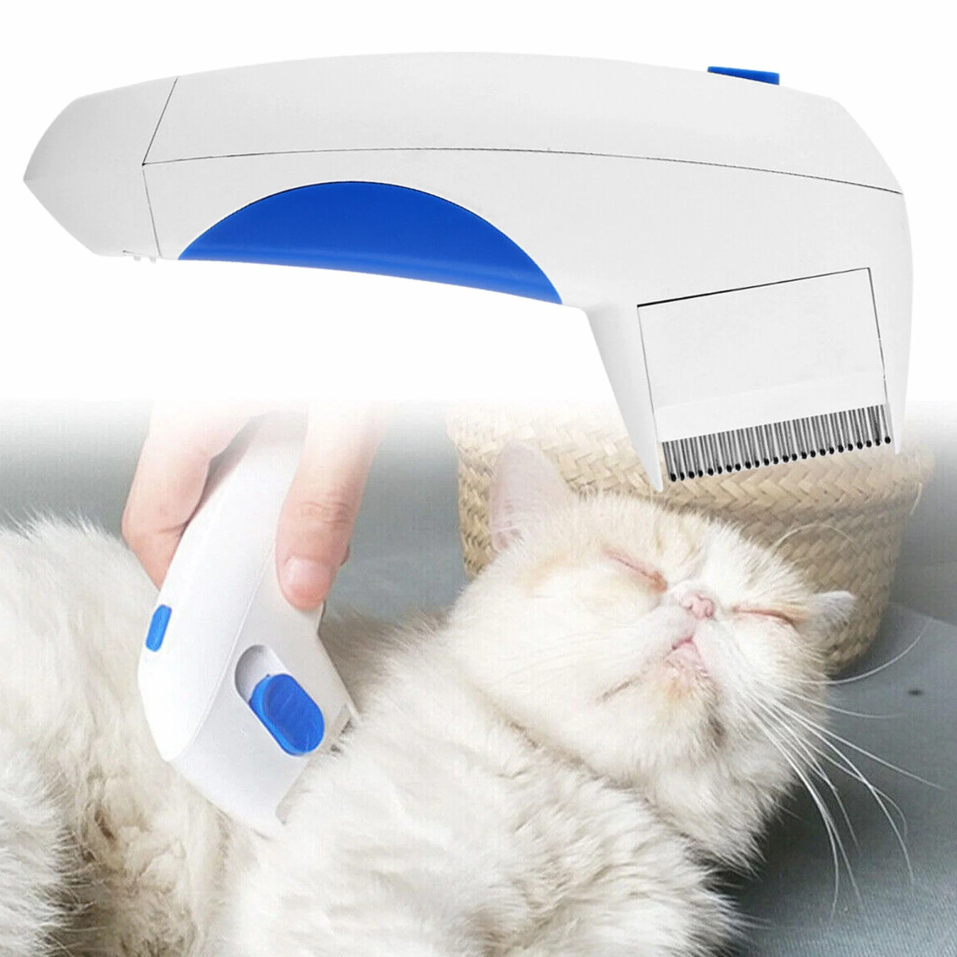 Peine eléctrico antipulgas para gatos y perros, peine de aseo de mascotas, herramientas para eliminar piojos, matar pulgas huevos, eliminar pulgas eficientemente para gatitos, cachorros, cepillo de