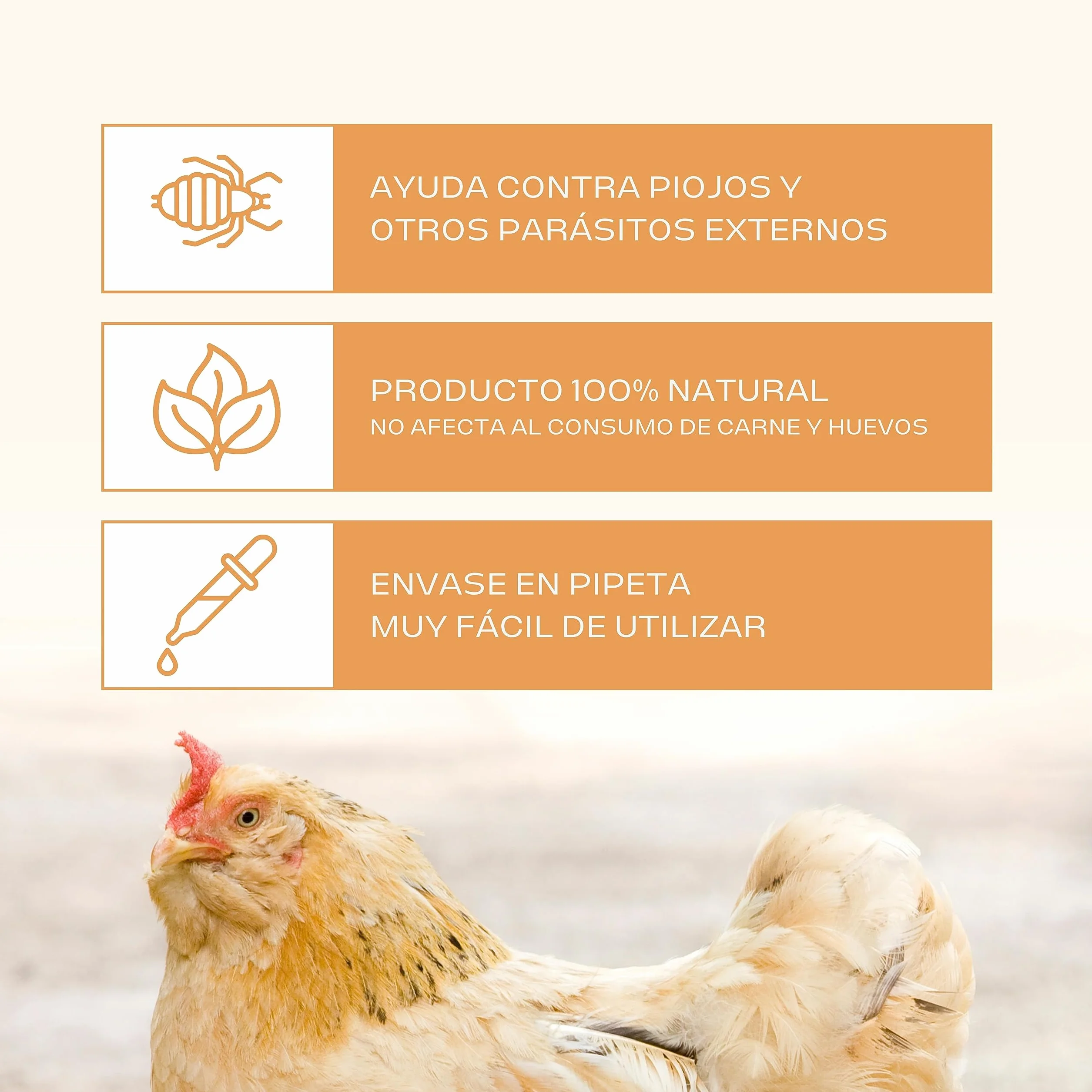 FINCA CASAREJO Nackentropfen - Repelente Natural contra el Piojo y Parásitos Externos de Gallinas y Otros Animales - Muy eficaz (Aves)