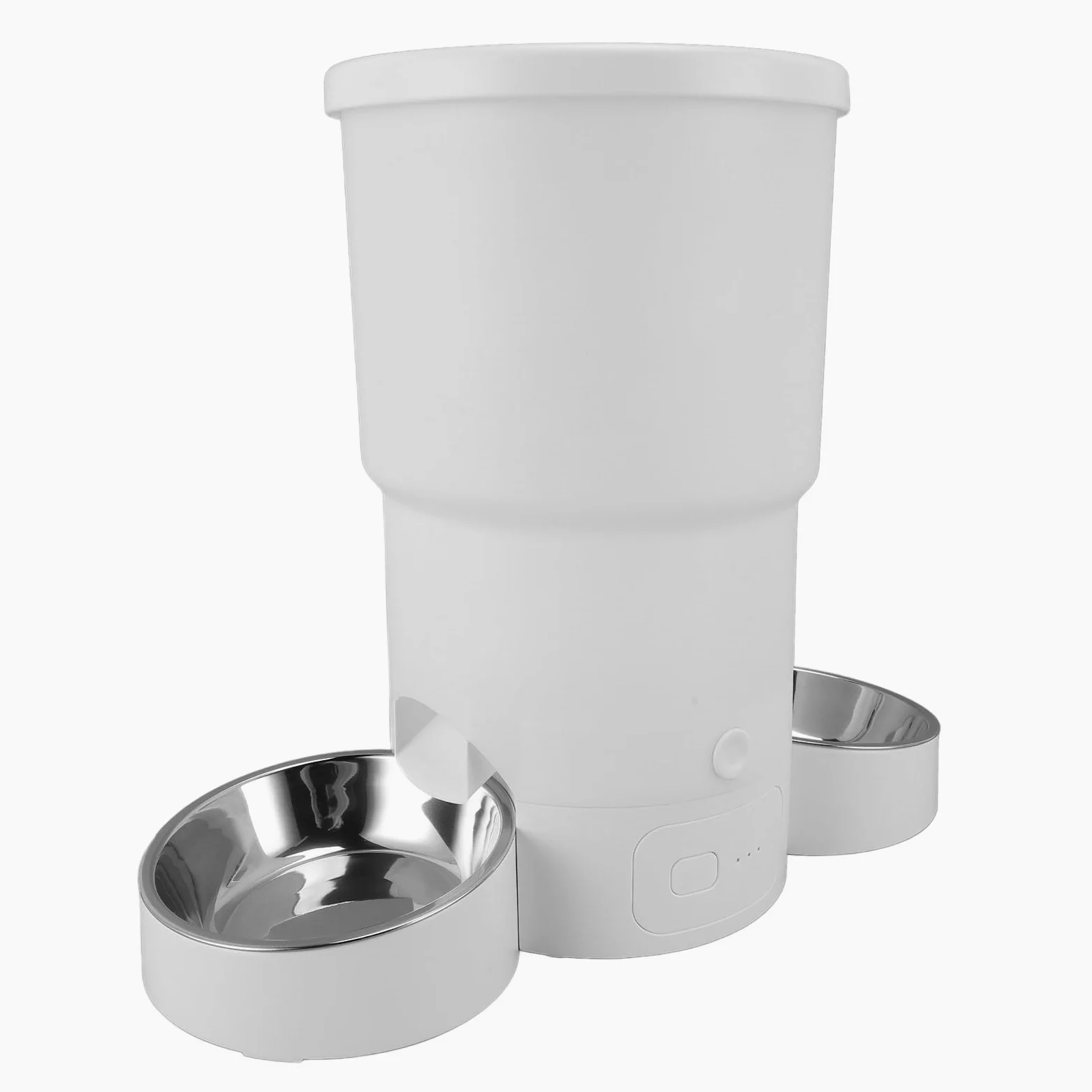 Hztyyier Comedero Automático para Mascotas, Dispensador de Comida Inteligente con Control Remoto WiFi de 5 L, Doble Fuente de Alimentación y Recipiente de Acero Inoxidable, para Gatos y