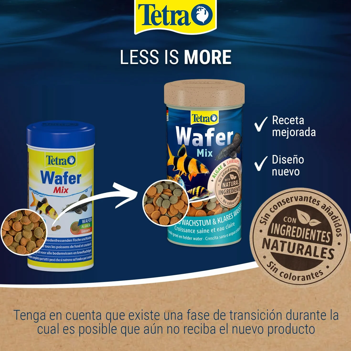 Tetra Wafer Mix – Alimento para todos los peces de fondo (por ejemplo, siluros) y crustáceos, para el crecimiento saludable y la vitalidad, bote de 100ml