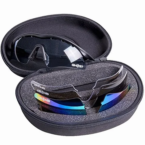 Ghost Shooting Glasses Kit 4 Lenses Matter Black Rubber Legs IPSC