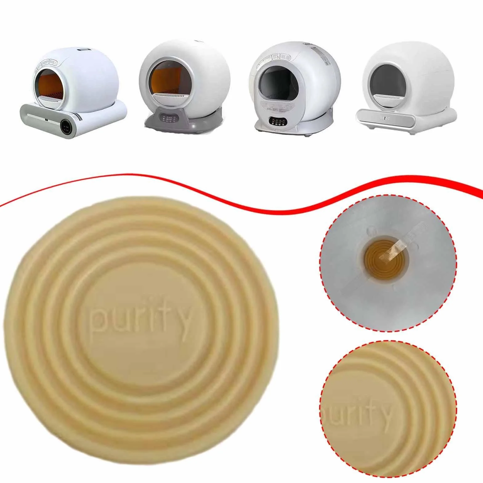 Sharplace Tapón de Goma para Caja de Arena para Gatos, Repuesto Portátil PJ039