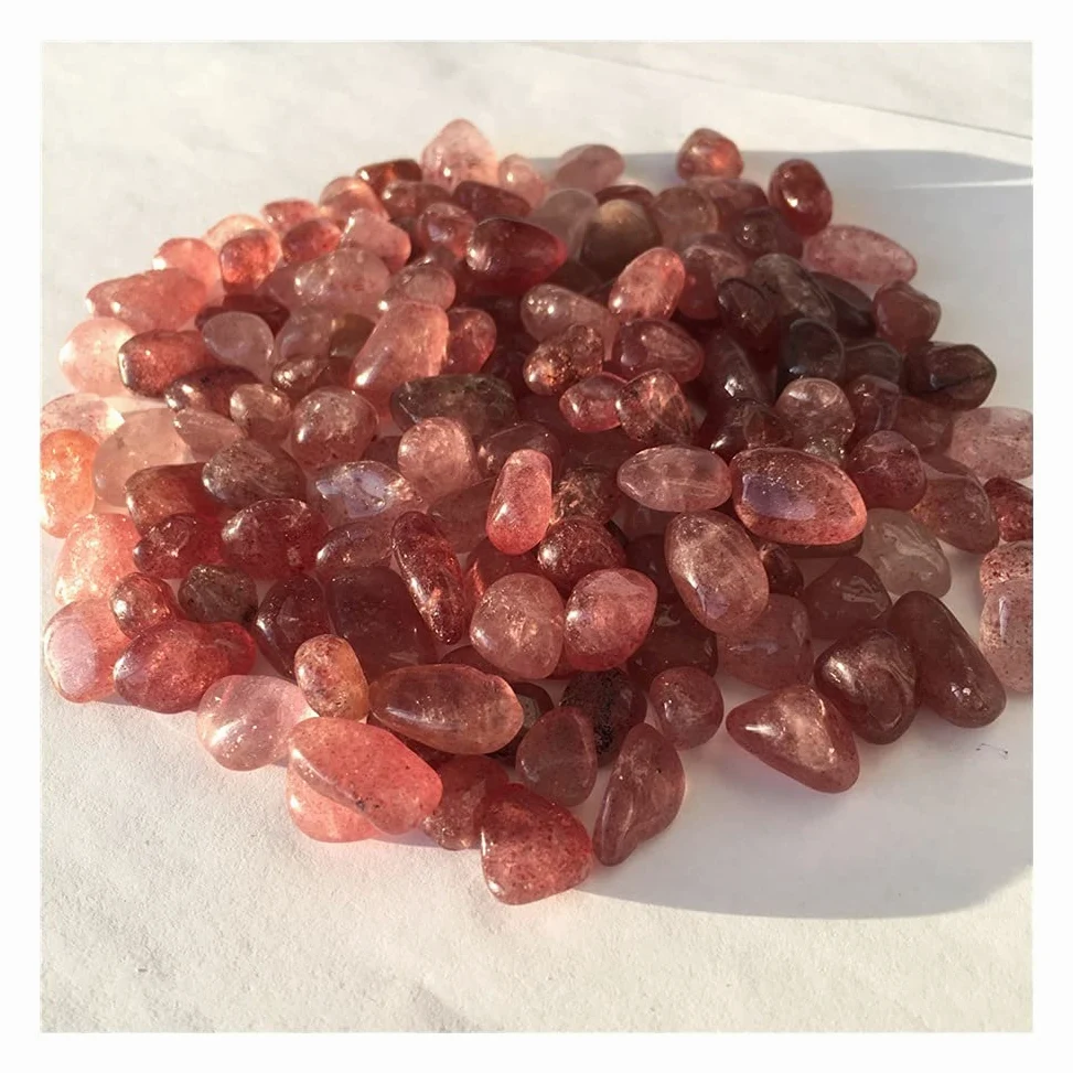 Fresa Natural Cristal Grava Cuarzo Piedra Grava Acuario Jardín Jardín Curación Energía Piedra Decoración decoración de la habitación (Size : 500g)