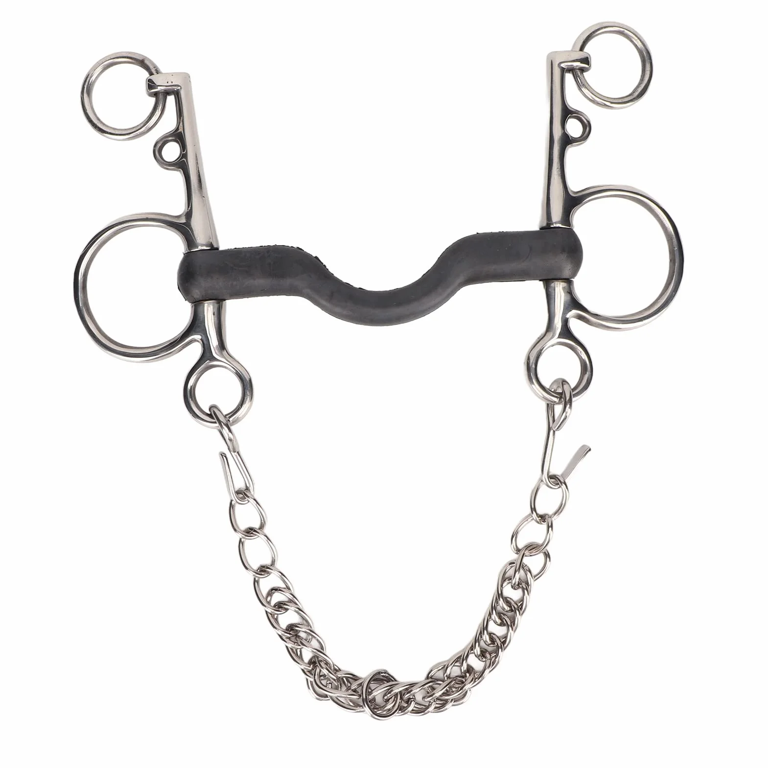 Broca para Boca de Caballo, Broca para Filete de Caballo Pulida a Mano Diseño de Goma con Centro de Acero Inoxidable Filete para Boca de Caballo para Suministros Ecuestres (127MM)