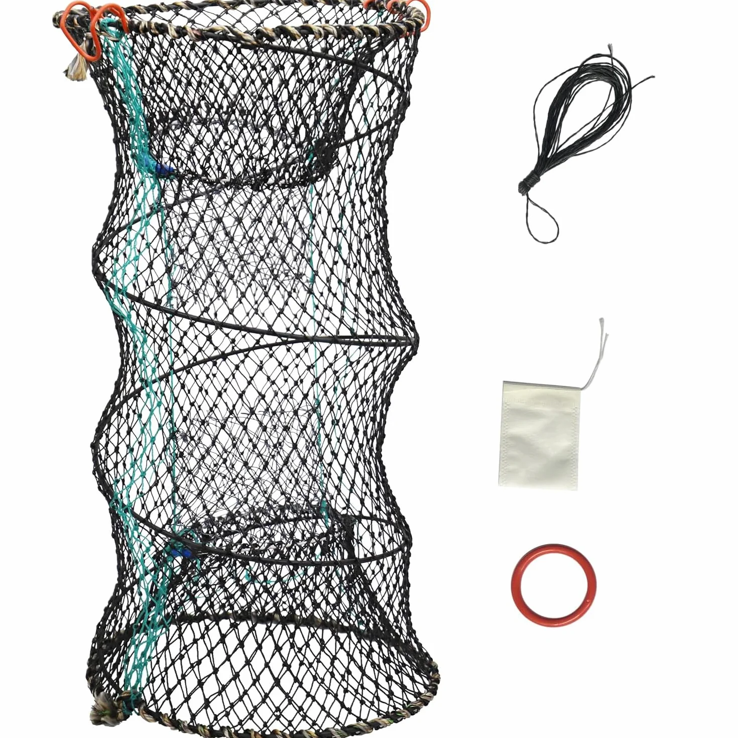 Trampa para cangrejos 40x80 cm plegable pesca langostas anguilas con cuerda fundición bolsa cebo
