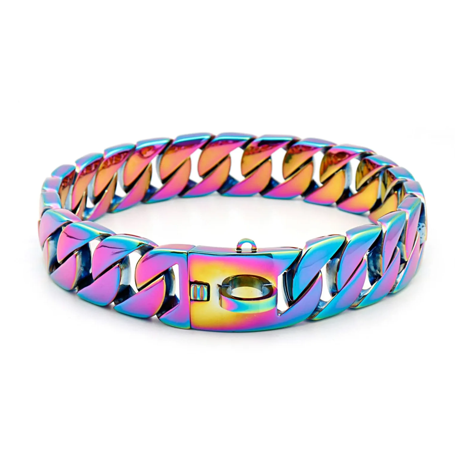 Multicolor,40cm/16in, Collar de Cadena de Metal Resistente para Perros, de Acero Inoxidable Dorado Resistente con Hebilla de Seguridad para Perros PequeñOs, Medianos y Grandes