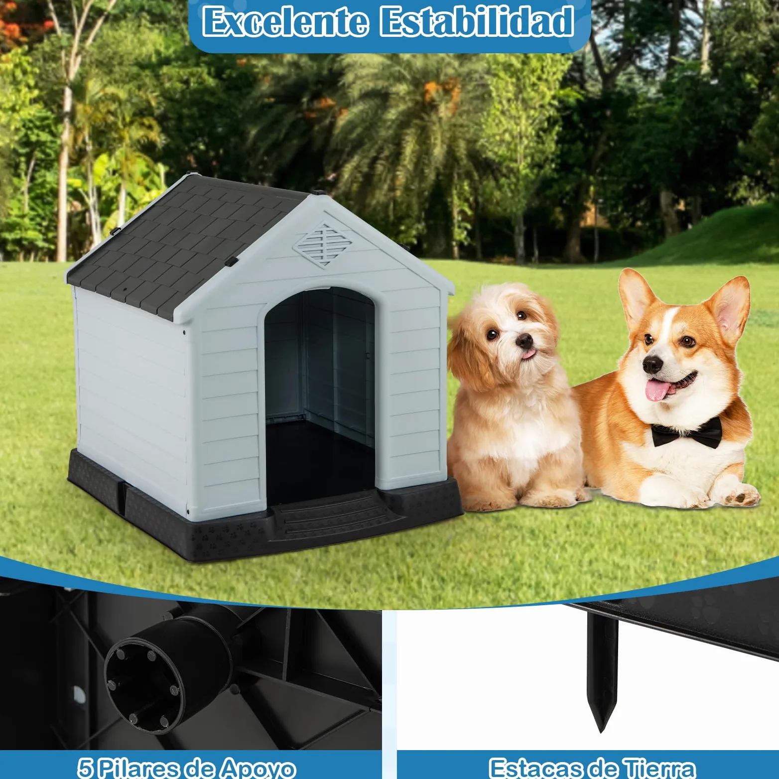 GYMAX Jaula de Madera para Hámster, Hámster con Estante con Rampa, 5 Plataformas, Ventana de Acrílico Transparente, Patas Elevadas, Estante, para Erizos, Lagartijas