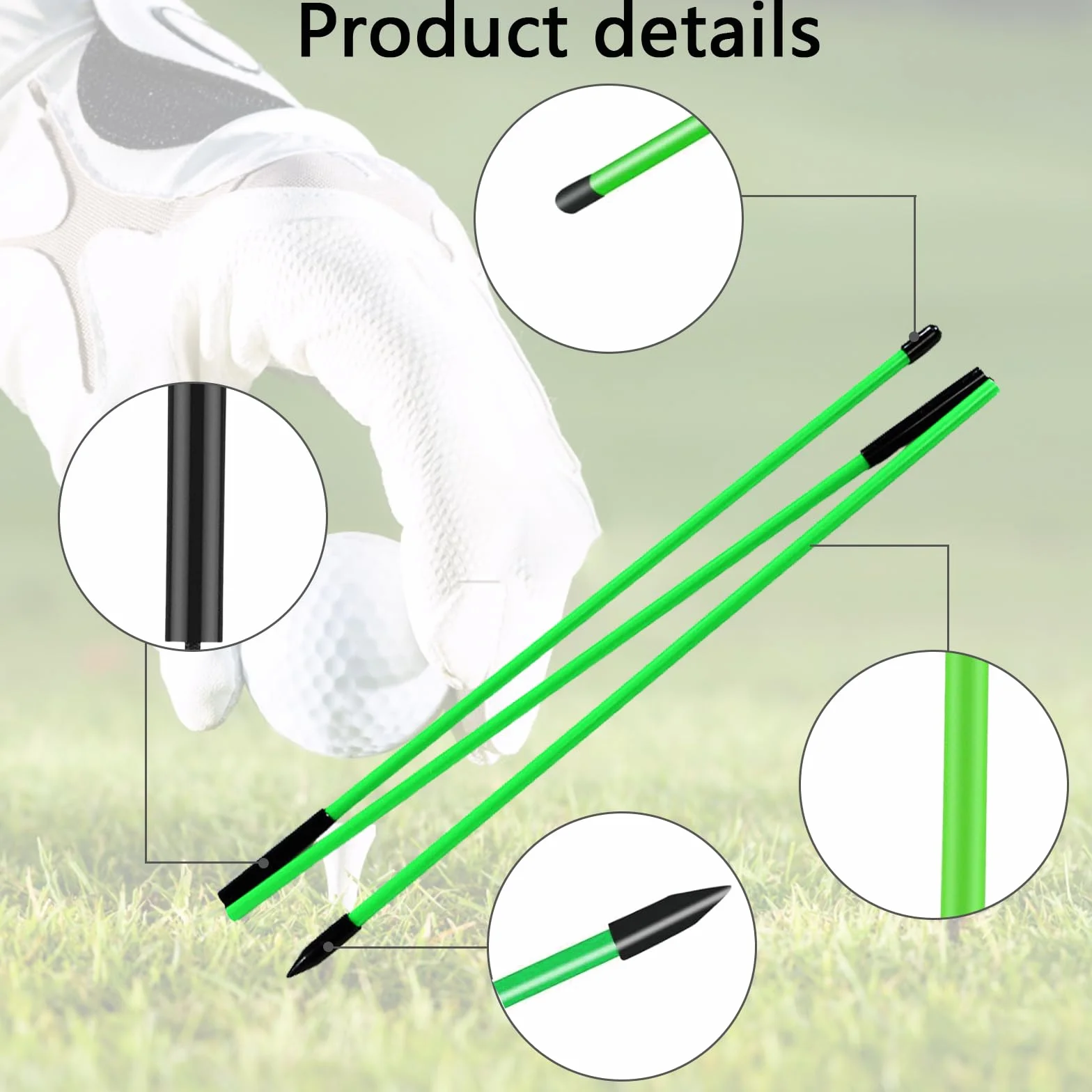 Palos de Alineación para Golf Plegables 122,5 cm Juego de 2