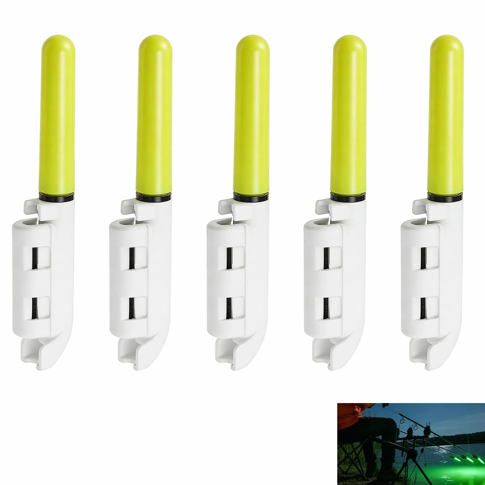 Luces Punta Caña Pescar Campanas Alarma Pesca Nocturna Impermeables con Hebilla Accesorio Señal Picada