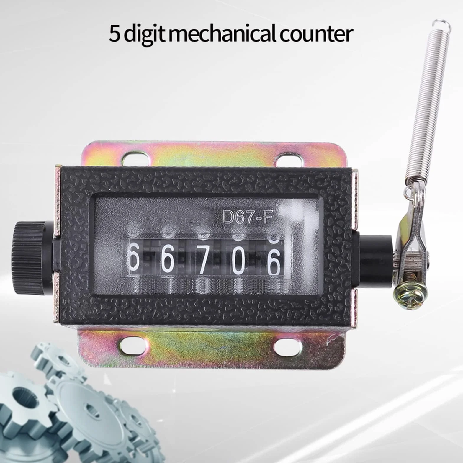 Contador Mecánico de 5 Dígitos Manual Restablecible D67-F