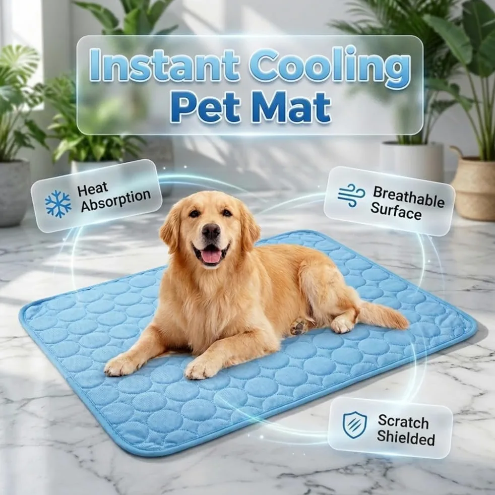 Alfombrilla Refrescante para Mascotas (Perros Y Gatos) - Plegable, Transpirable Y Lavable. Alivio Veraniego para Mascotas Pequeñas. - Uso En Interiores. Drak Gray XX-Large
