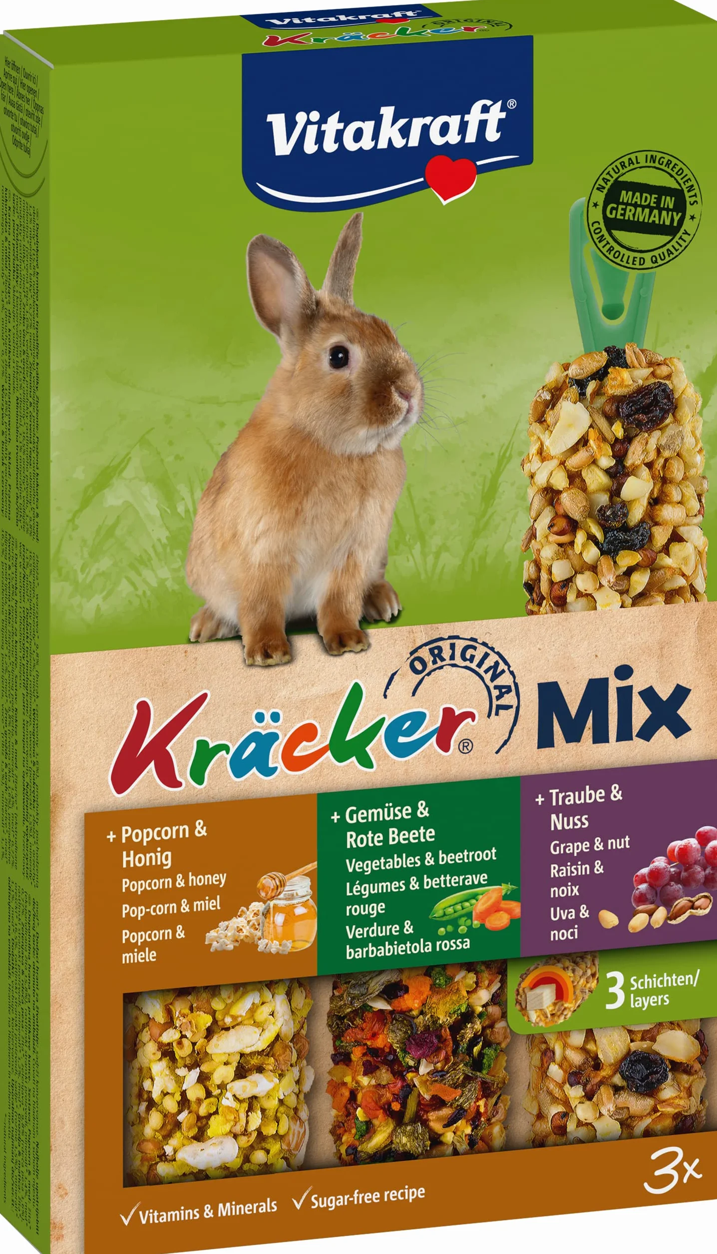 Vita Fuerza Kräcker Trio Mix 3 conejos enanos, 3 unidades
