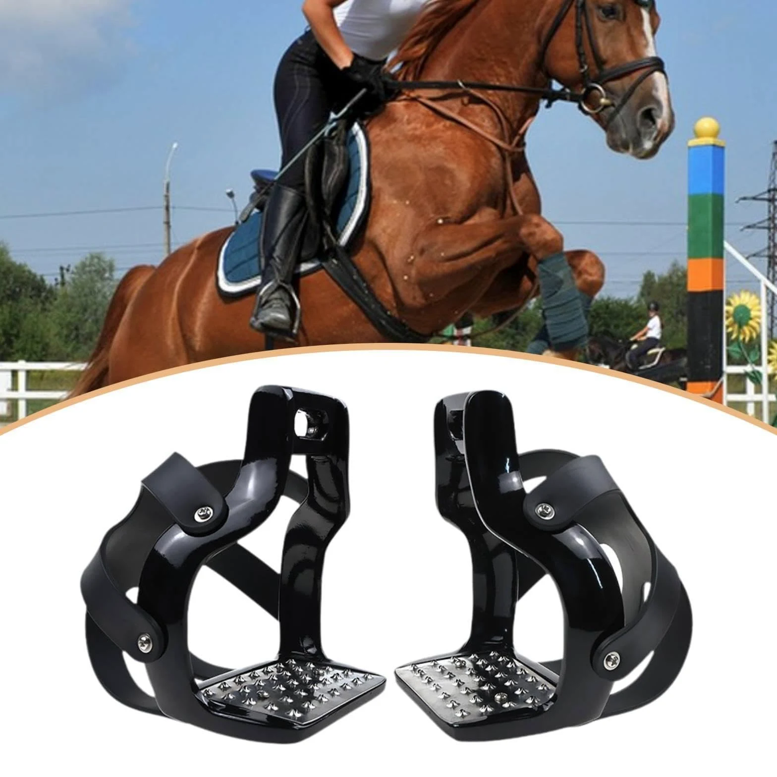 2 Piezas de Estribos para Caballo Ligeros para Equitación, Ranuras de Acero Inoxidable, Estribos para Silla de Montar, Equipo Cómodo para Uso