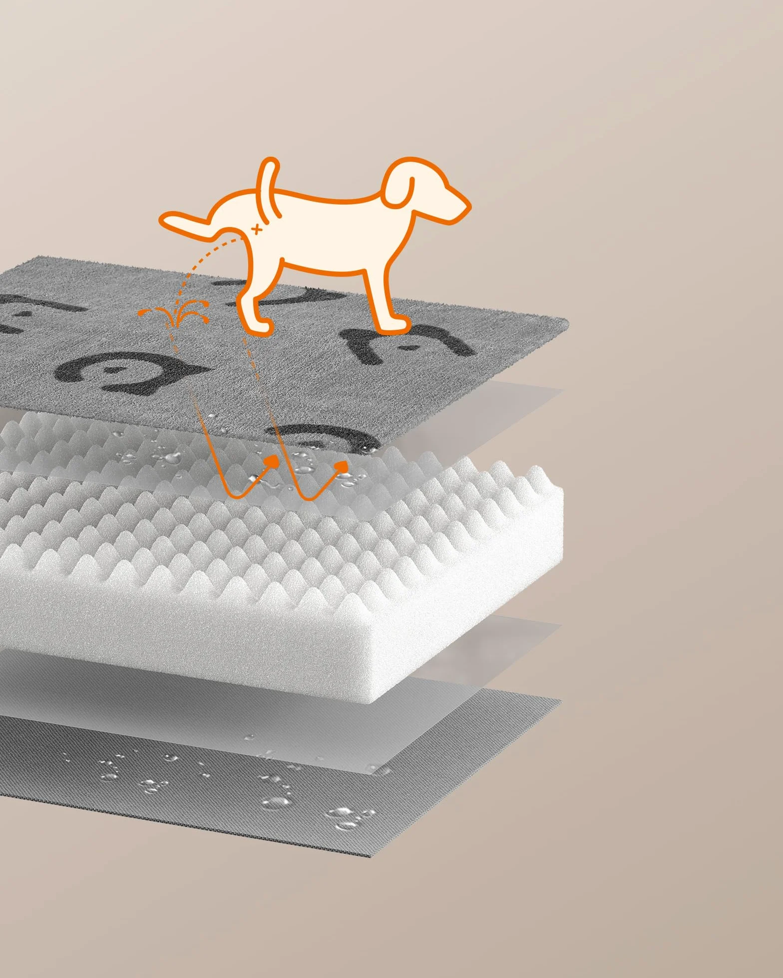 Feandrea Cama para Perros, Cama para Mascotas, Espuma Corrugada Preformada, con Asa, Extraíble, Doble Cara, Impermeable, Talla XL, 105 x 73 x 10 cm, Gris Paloma PGW243G01