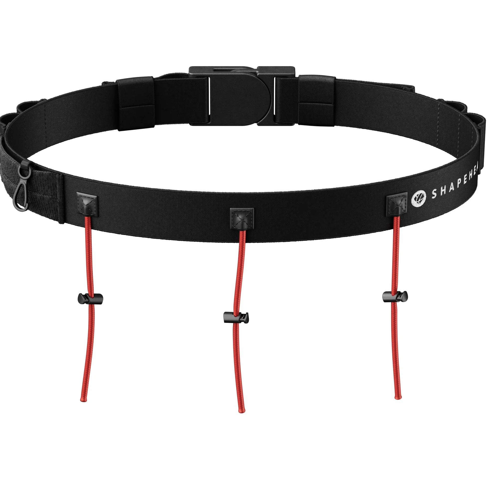 Shapeheart Cinturon Portador Dorsal Running 3 Cordones Ajustables 6 Portadores Geles Gancho Llaves Integrado