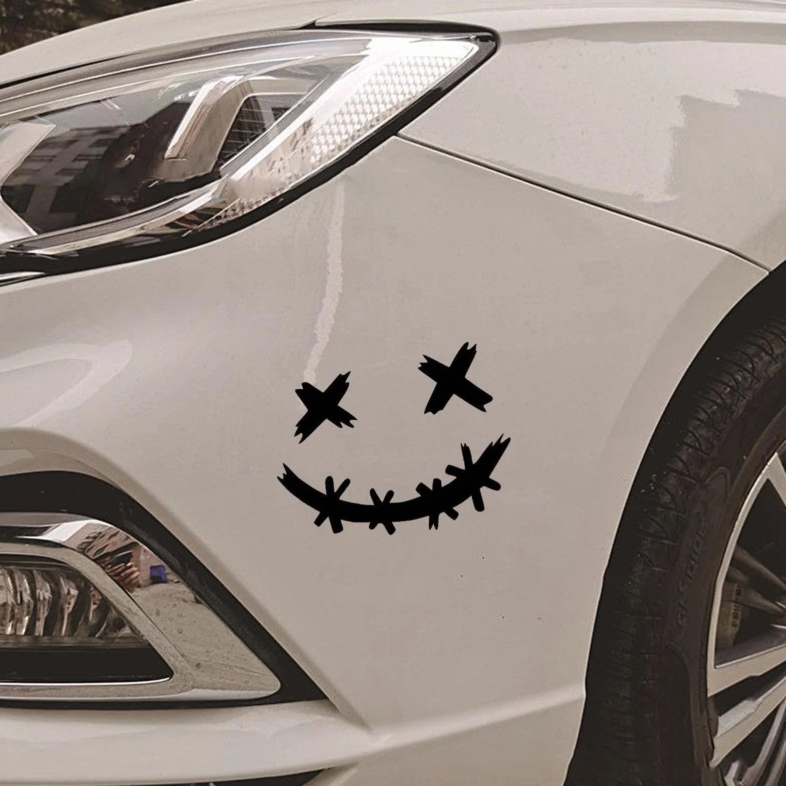 Pegatinas Impermeables Decorativas con Cara Sonriente para Autos, Coches y Bicicletas