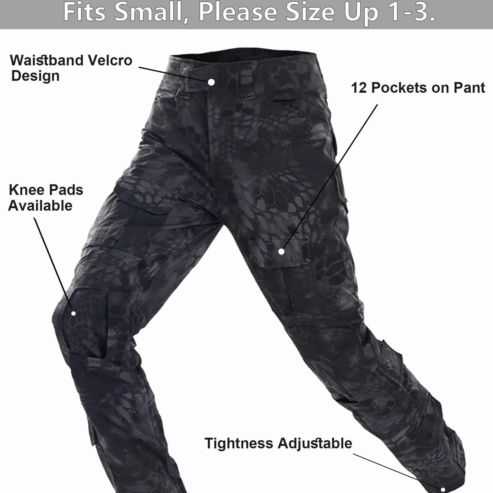 Traje táctico militar negro para airsoft hombre - Pantalones y camisa de combate con pasamontañas y guantes