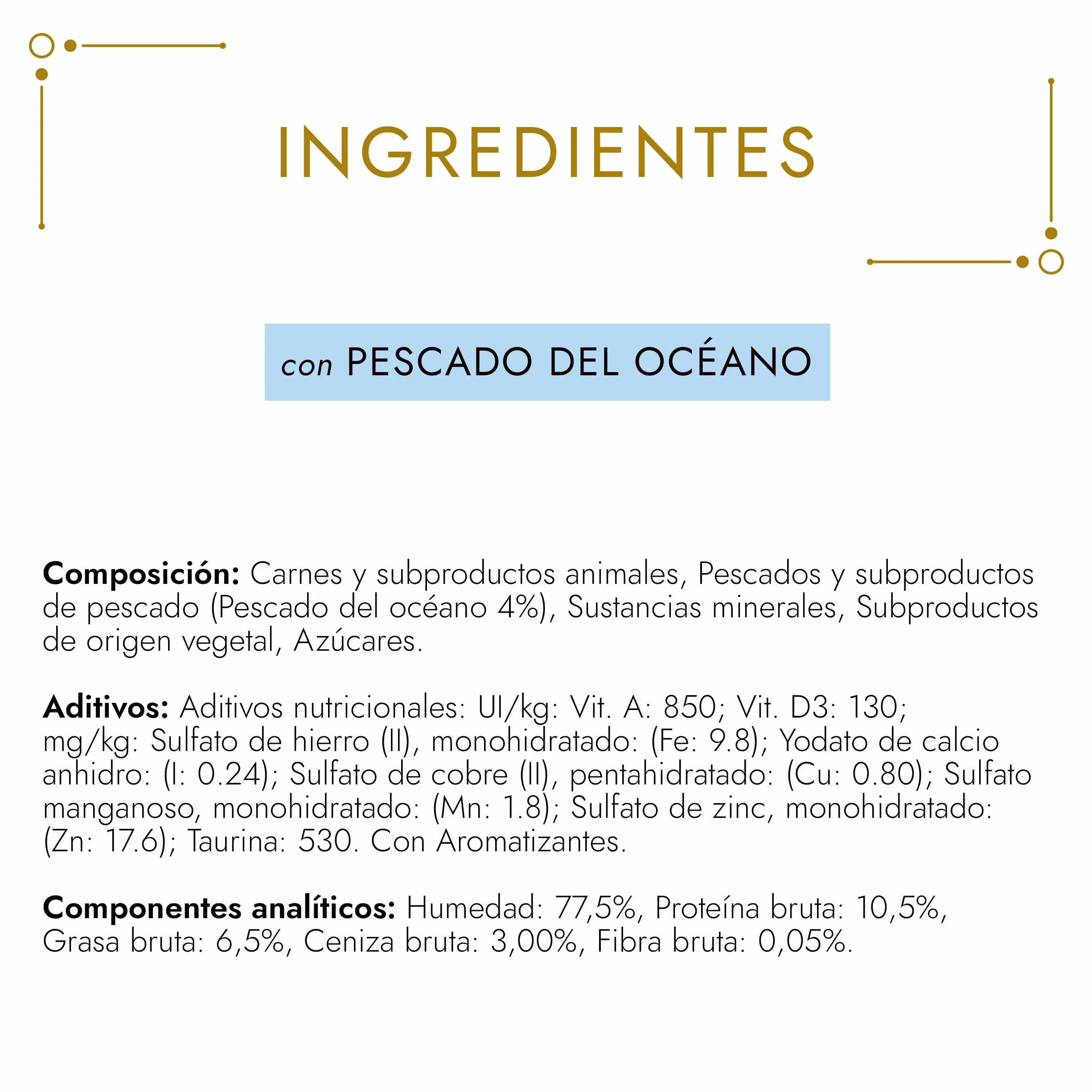 GOURMET Gold Mousse, Comida Húmeda para Gato Adulto, Mousse de Pescado del Océano, Pack de 24 Latas de 85 g
