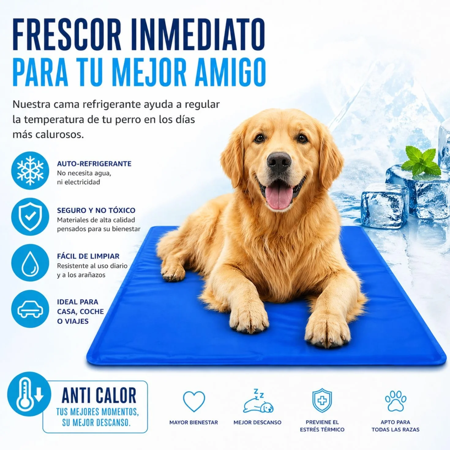Cama Perro Verano 90 x 50 cm – Manta refrescante para Perros Colchoneta Cama Refrescante Perro Alfombra Refrescante Perro Cama Fria para Perros Manta Fria Perros y Gatos Alfombra Refrescante Mascotas