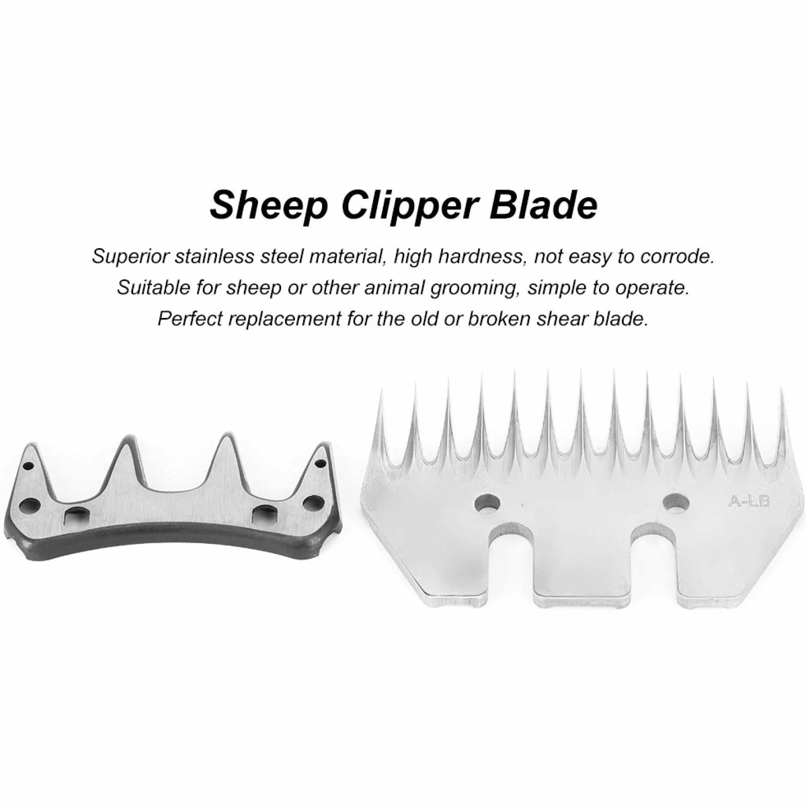 Cuchillas para tijeras para ovejas, cuchillas profesionales universales de acero inoxidable para cortadora de 9/13 dientes, cuchillas rectas / curvas, cuchillas de repuesto(Hoja recta de 13 dientes)
