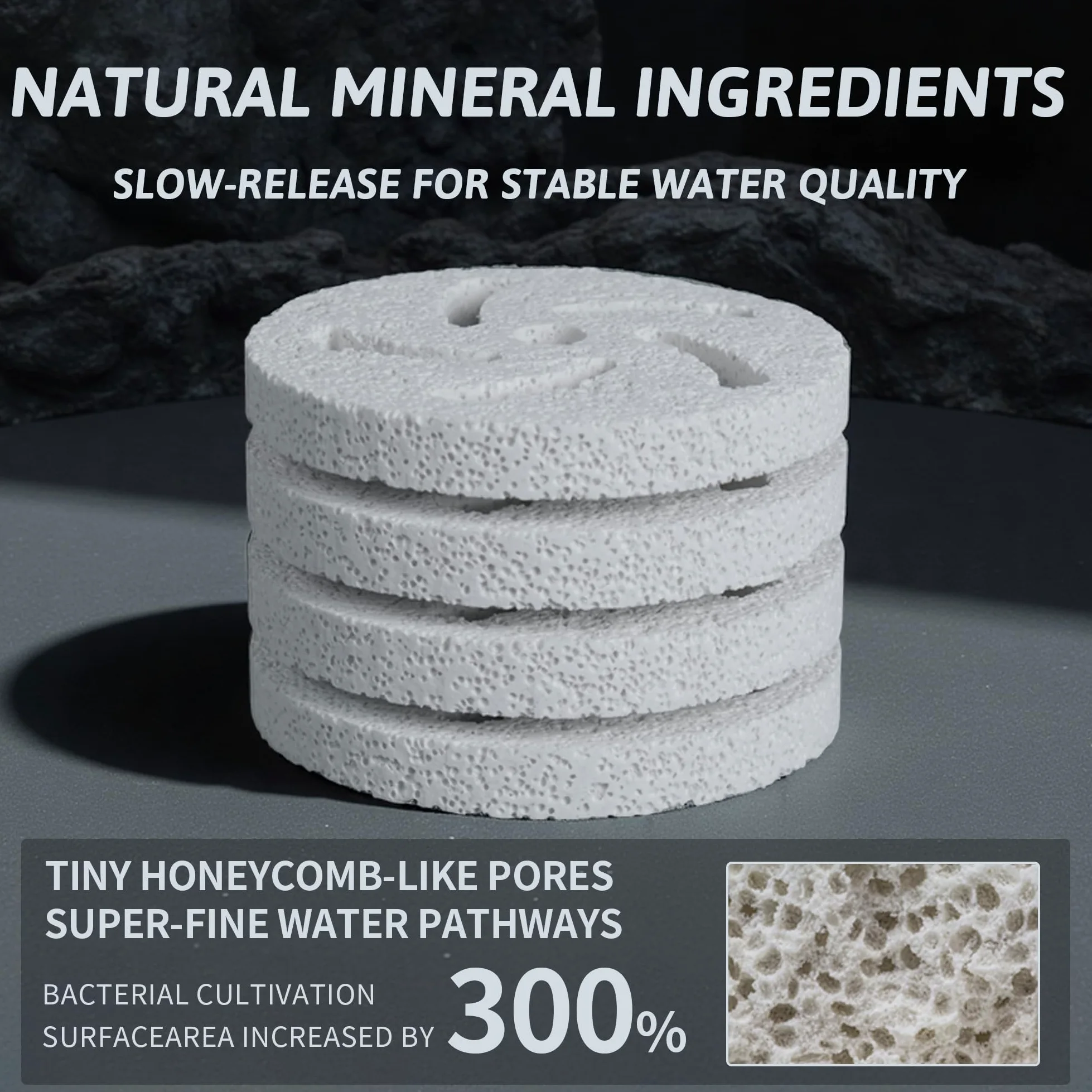 boxtech Bloques biológicos de cerámica, medios de filtro de acuario autolimpiables, mejora la claridad del agua y el crecimiento bacteriano, nano medios de filtro para filtración de peceras y