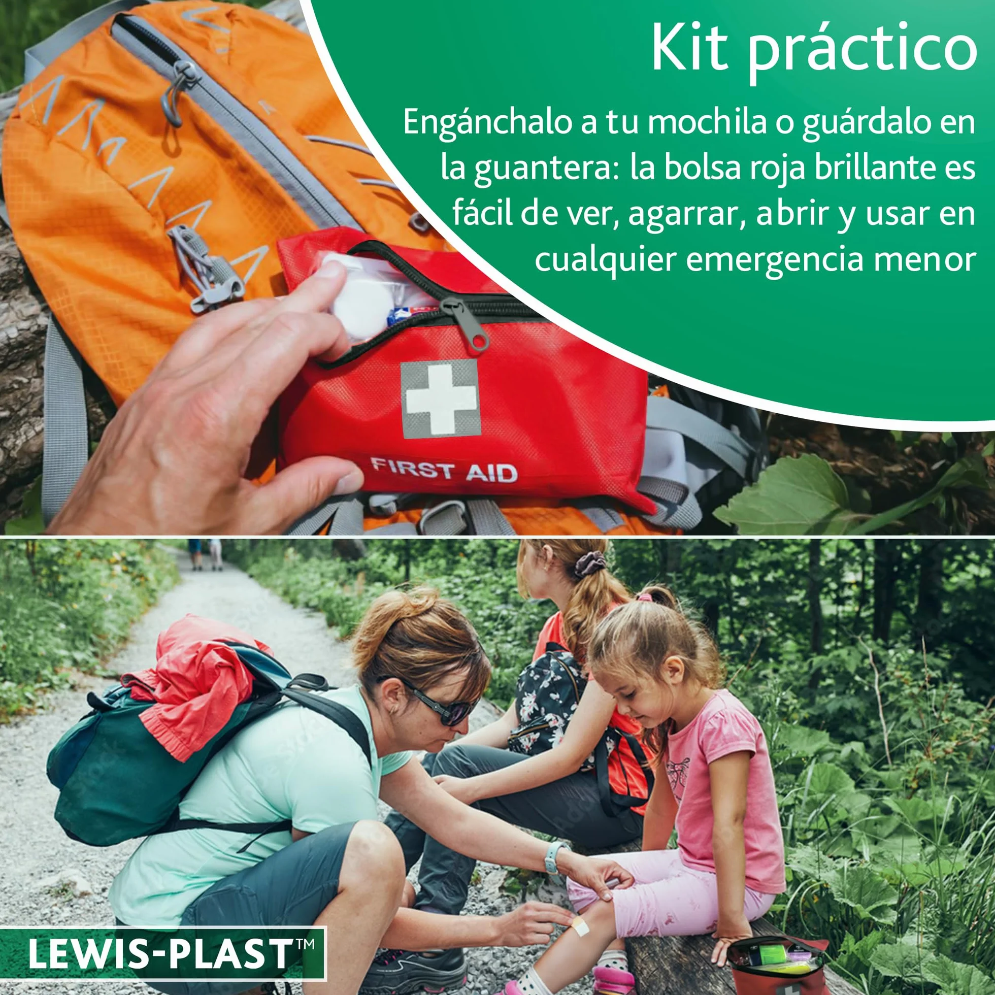 LEWIS PLAST Kit Completo de Primeros Auxilios 92 Piezas para Exterior