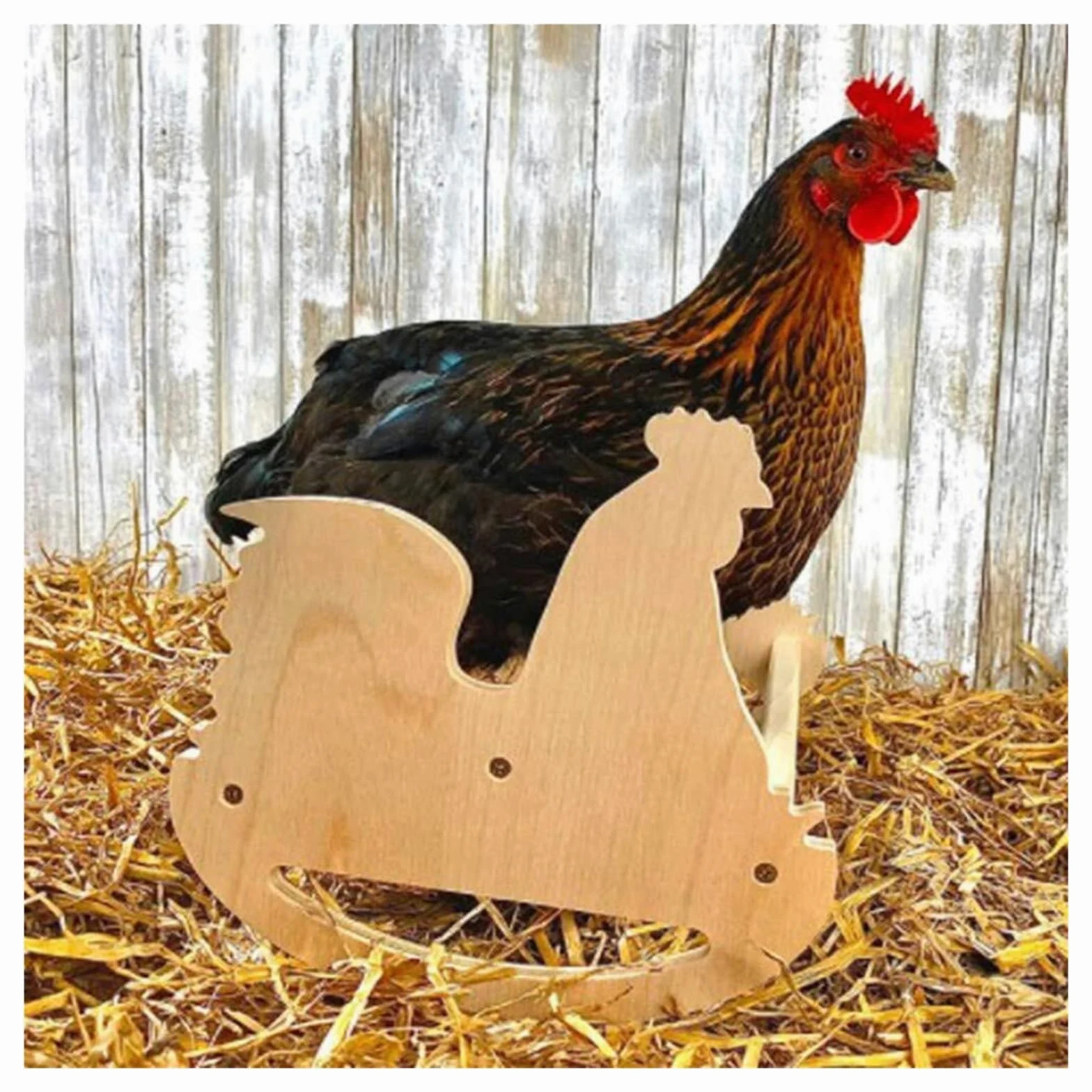 Escalera oscilante de madera natural para gallos, pollitos y pájaros adultos, juguete resistente para gallinero de aves de corral