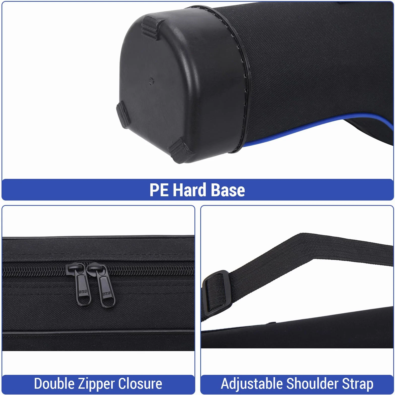 Lixada Bolsa Impermeable para Cañas de Pescar 1,3 m, Almacenamiento Rígida