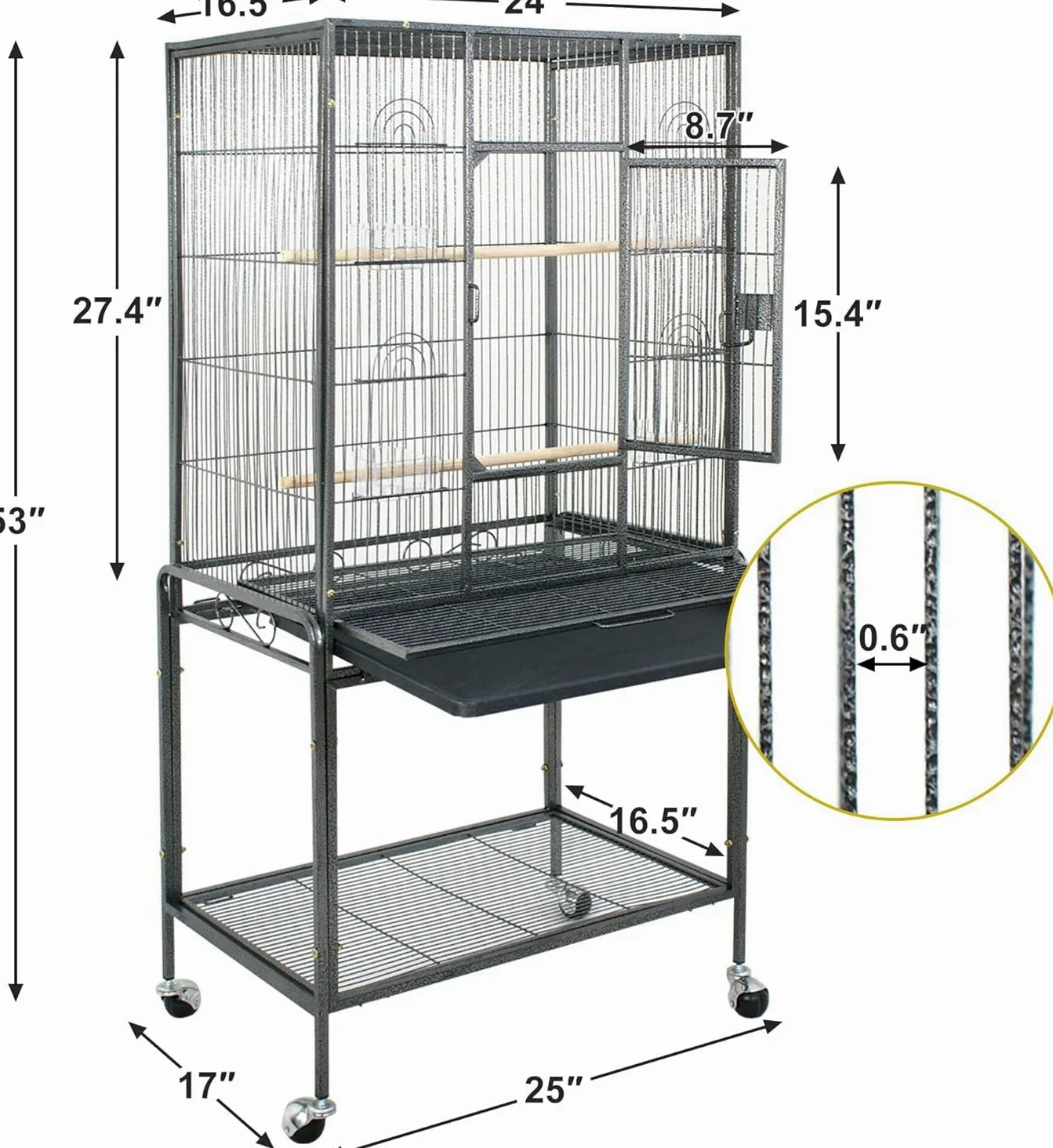 Jaula para Pájaros, Transportín Versátil para El Hogar Y Los Viajes. Accesorios Ideales para Cacatúas, Loros, Periquitos, Cotorras, Cotorras, Palomas Y Otras Aves Pequeñas Y Medianas.