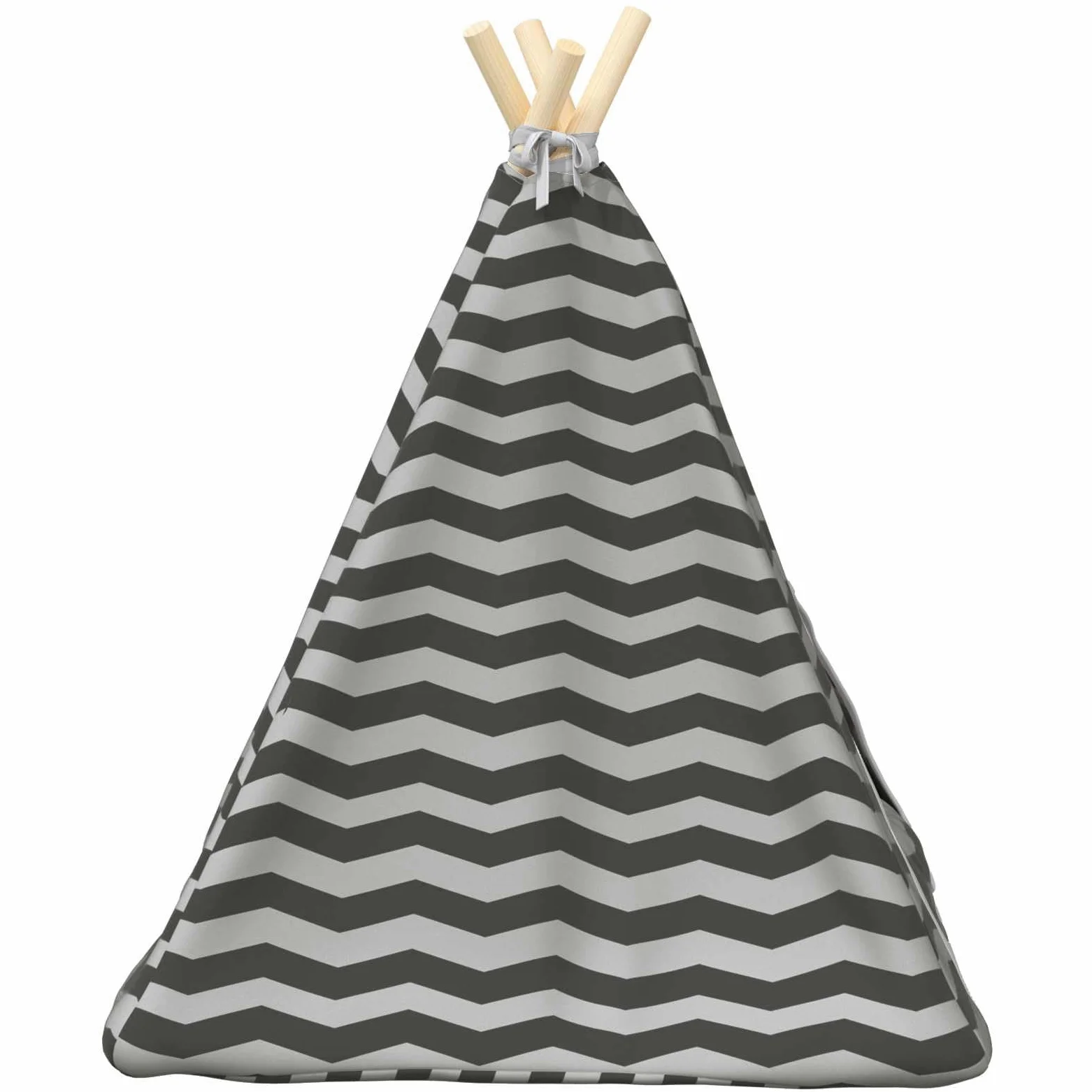Tipi para mascotas con cojín blanco y gris, 50 x 50 x 60 cm, cueva para gatos, cesta para gatos, cojín para gatos, cama acogedora con estaca de madera de pino para gatos y perros pequeños
