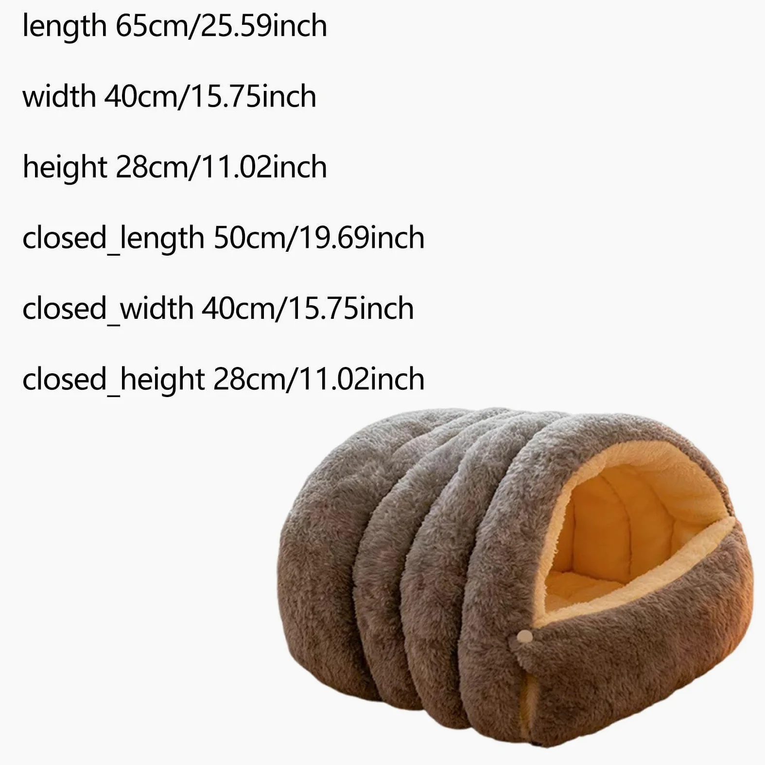 Cama Cueva para Gatos, Cálida, Nido Cerrado para Gatos de Interior, Refugio Suave para Todas, Casa para Que Duerma, Refugio Par, Gris M