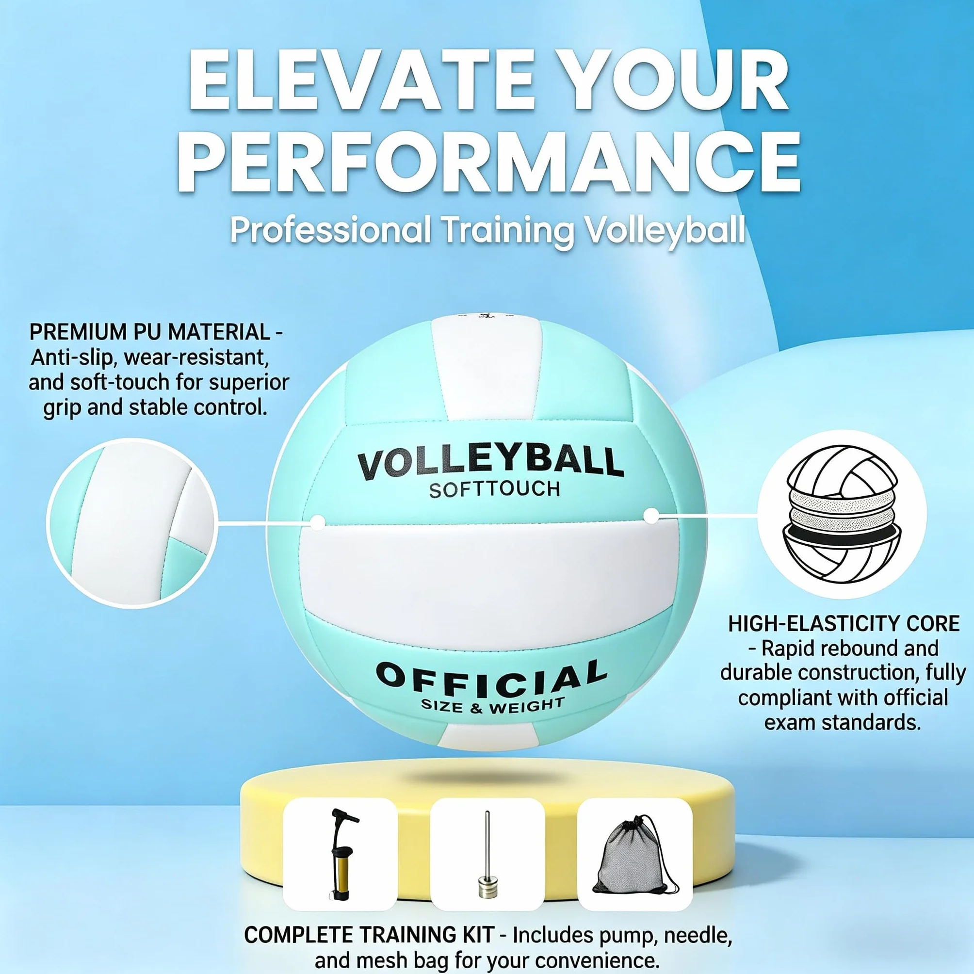 Pelota Voleibol Tacto Suave Voleibol De Playa con Bomba, Aguja y Bolsa