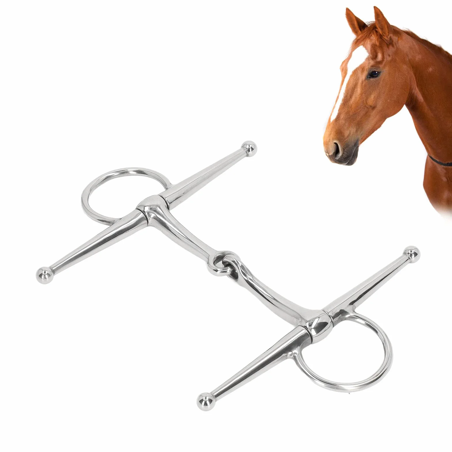 Brocas de caballos 125mm Anillo de Filete de Caballo Broca de Filete de Caballo Bocado Pelham para Caballos Bota de serpiente de caballo