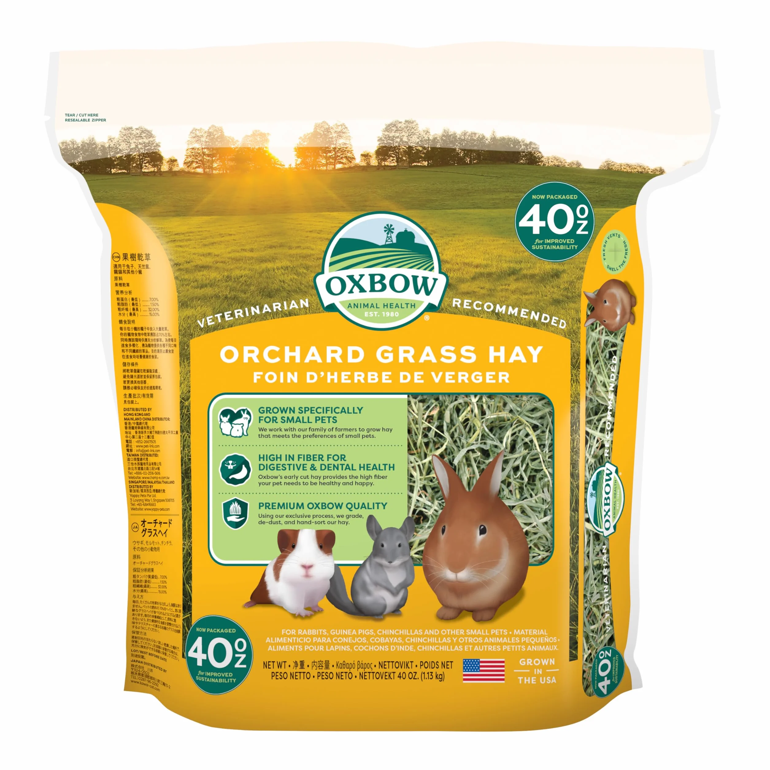 Orchard Grass Heno para Mascotas pequeñas Oxbow, 1,13 kg