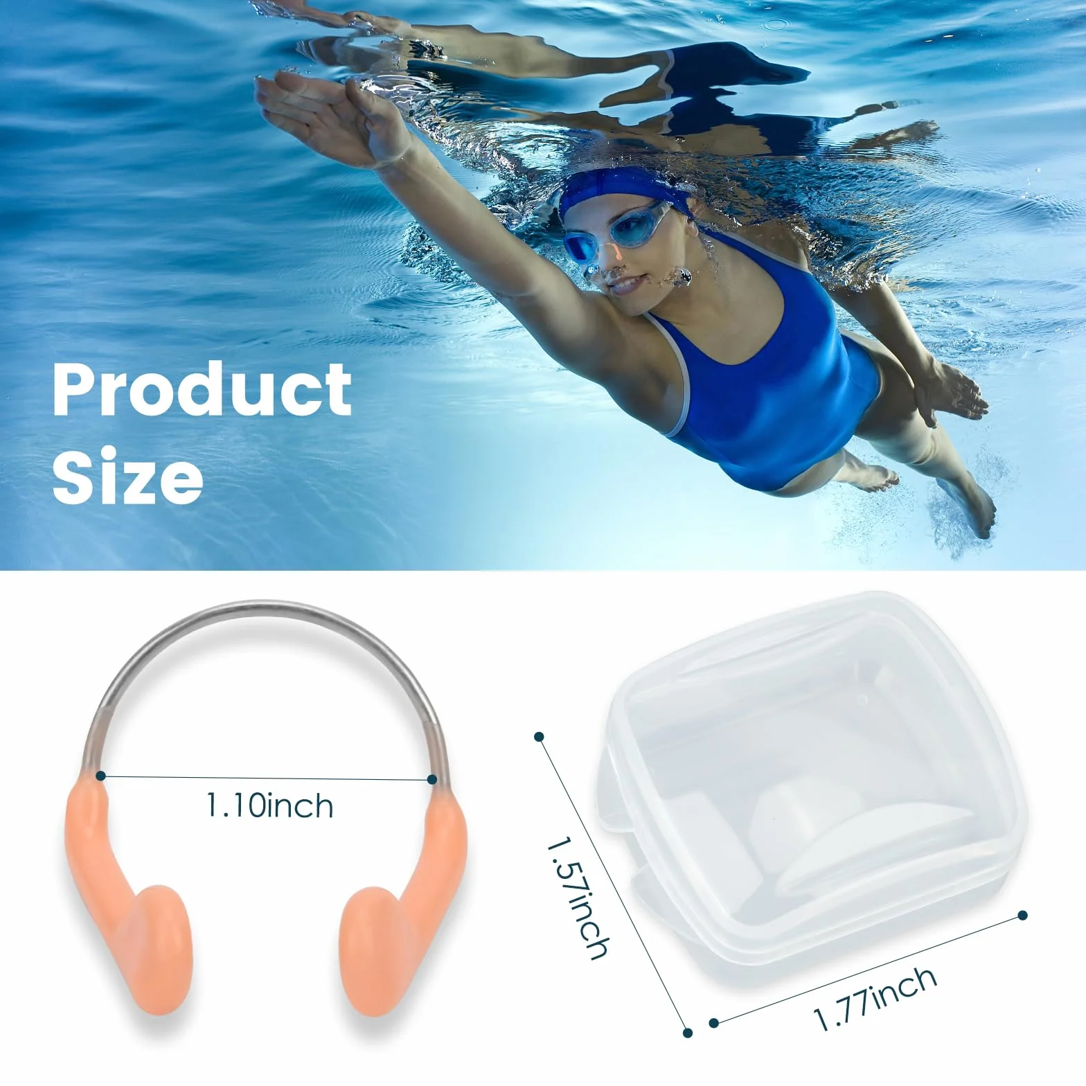 Pinza de Nariz de Natación de Silicona para Adultos y Niños